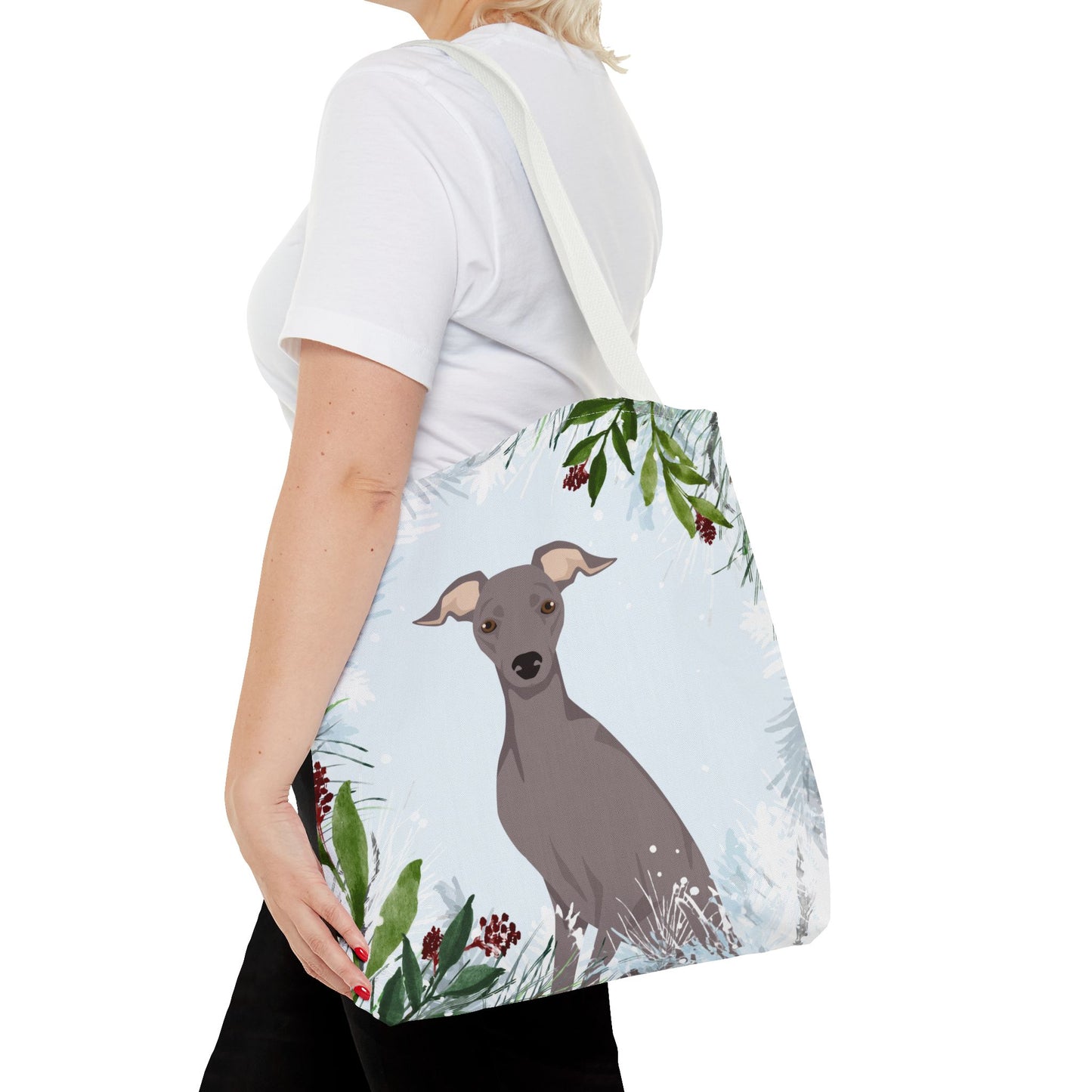 Italian Greyhound Dog Christmas Holiday Tote Bag 16x16