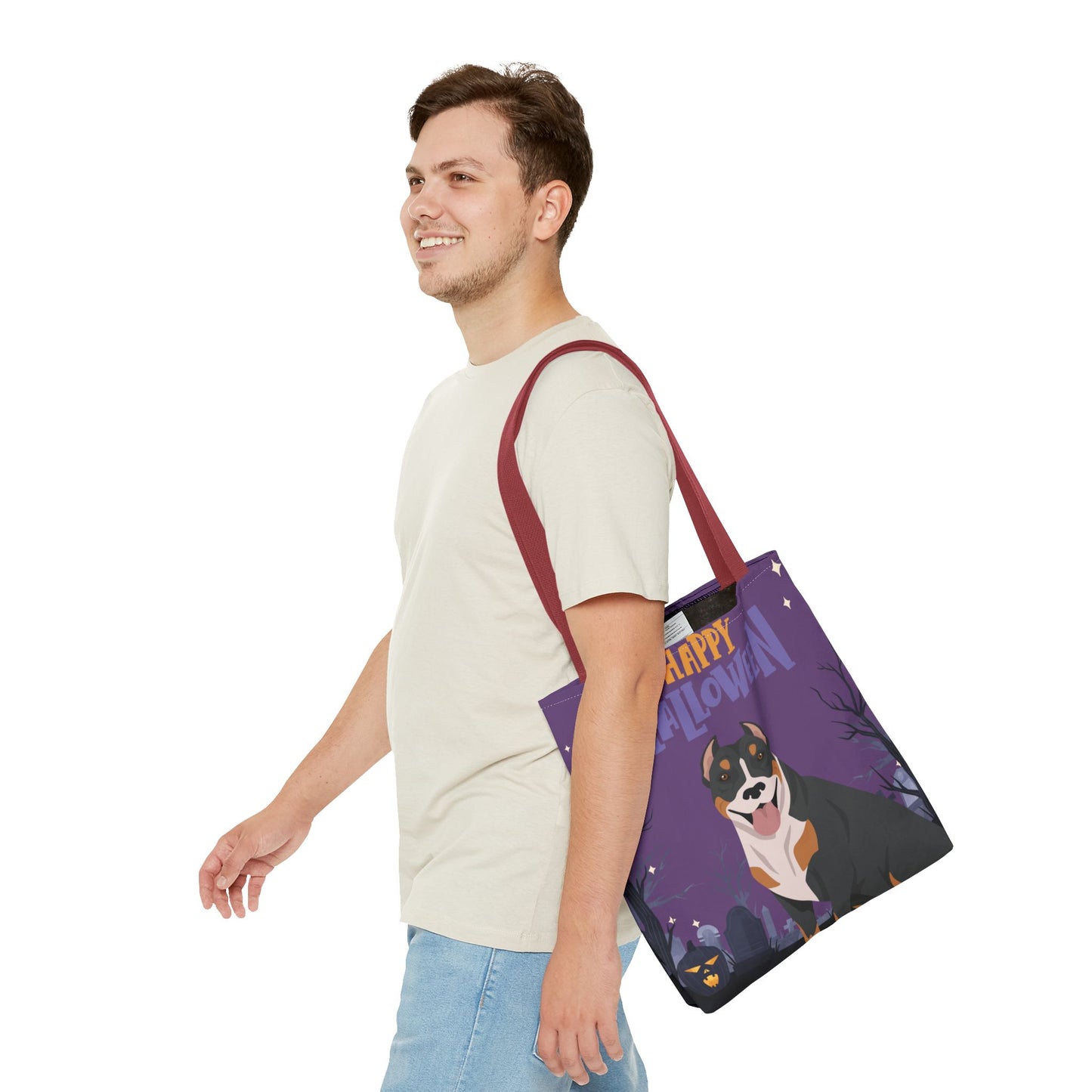 Pit Bull Dog Happy Halloween Tote Bag 16x16