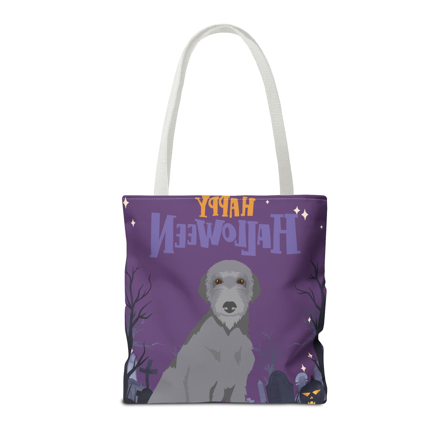 Scottish Deerhound Dog Happy Halloween Tote Bag 16x16