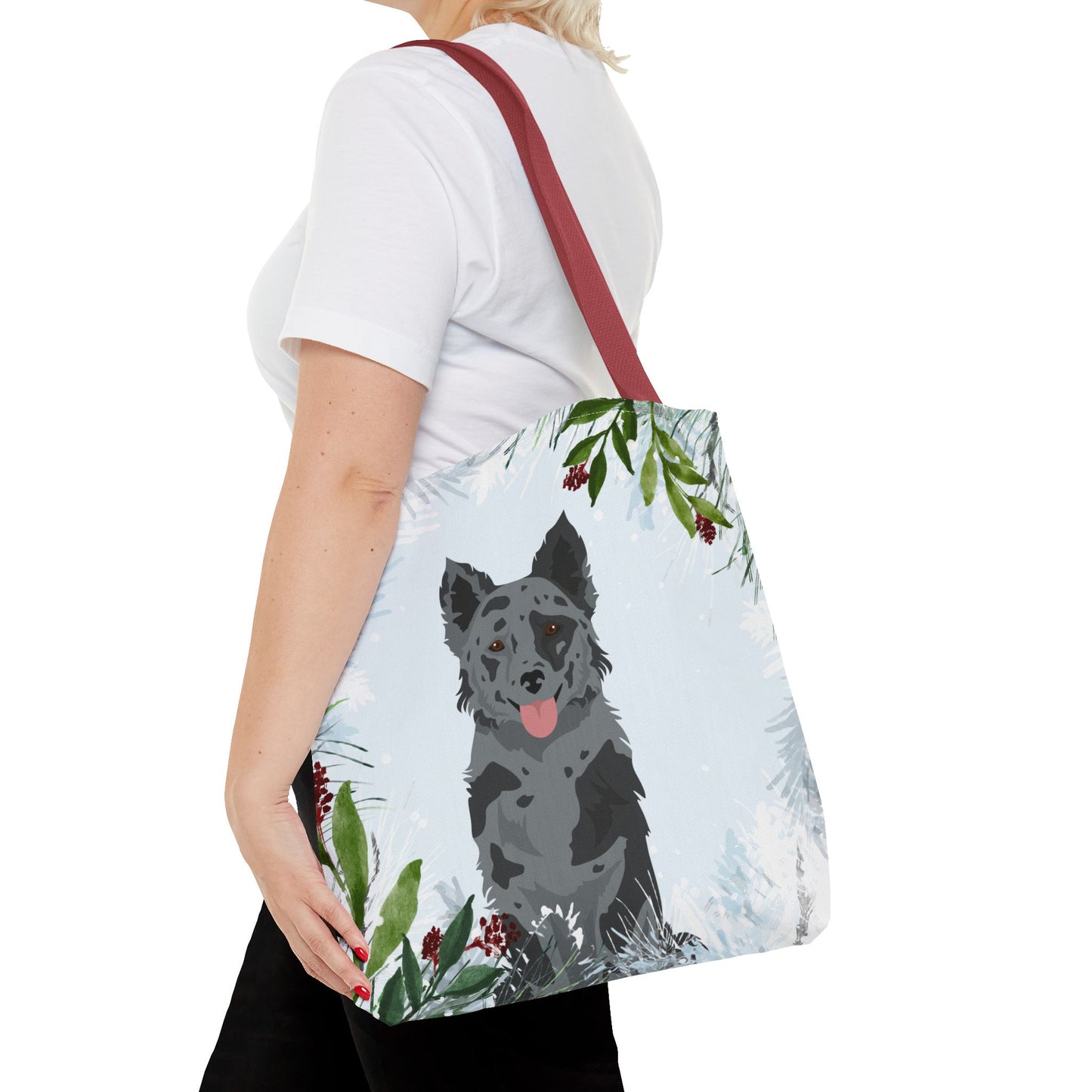 Mudi Dog Christmas Holiday Tote Bag 16x16
