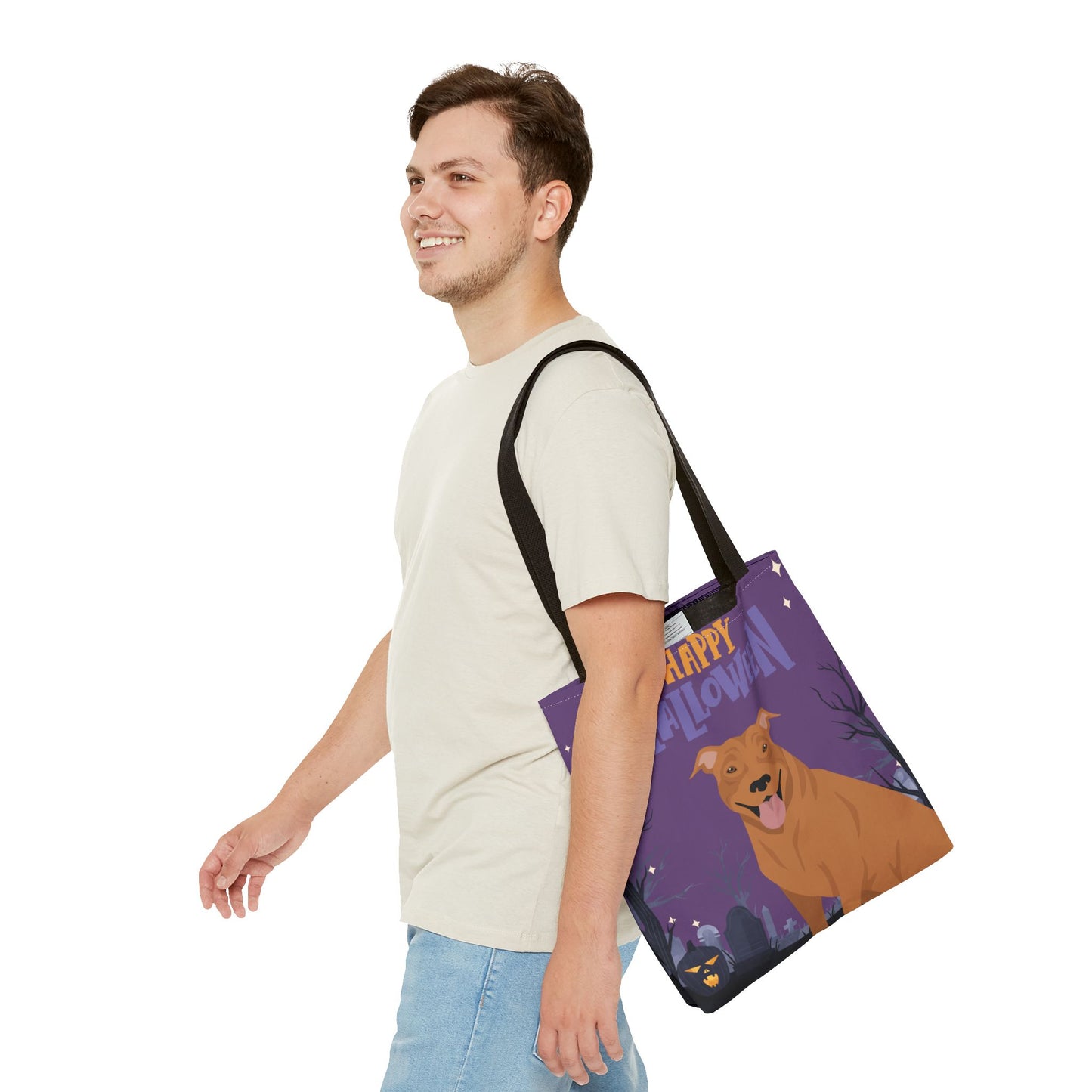 Pit Bull Dog Happy Halloween Tote Bag 16x16