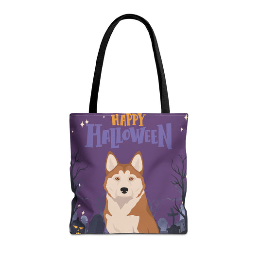 Alaskan Husky Dog Happy Halloween Tote Bag 16x16