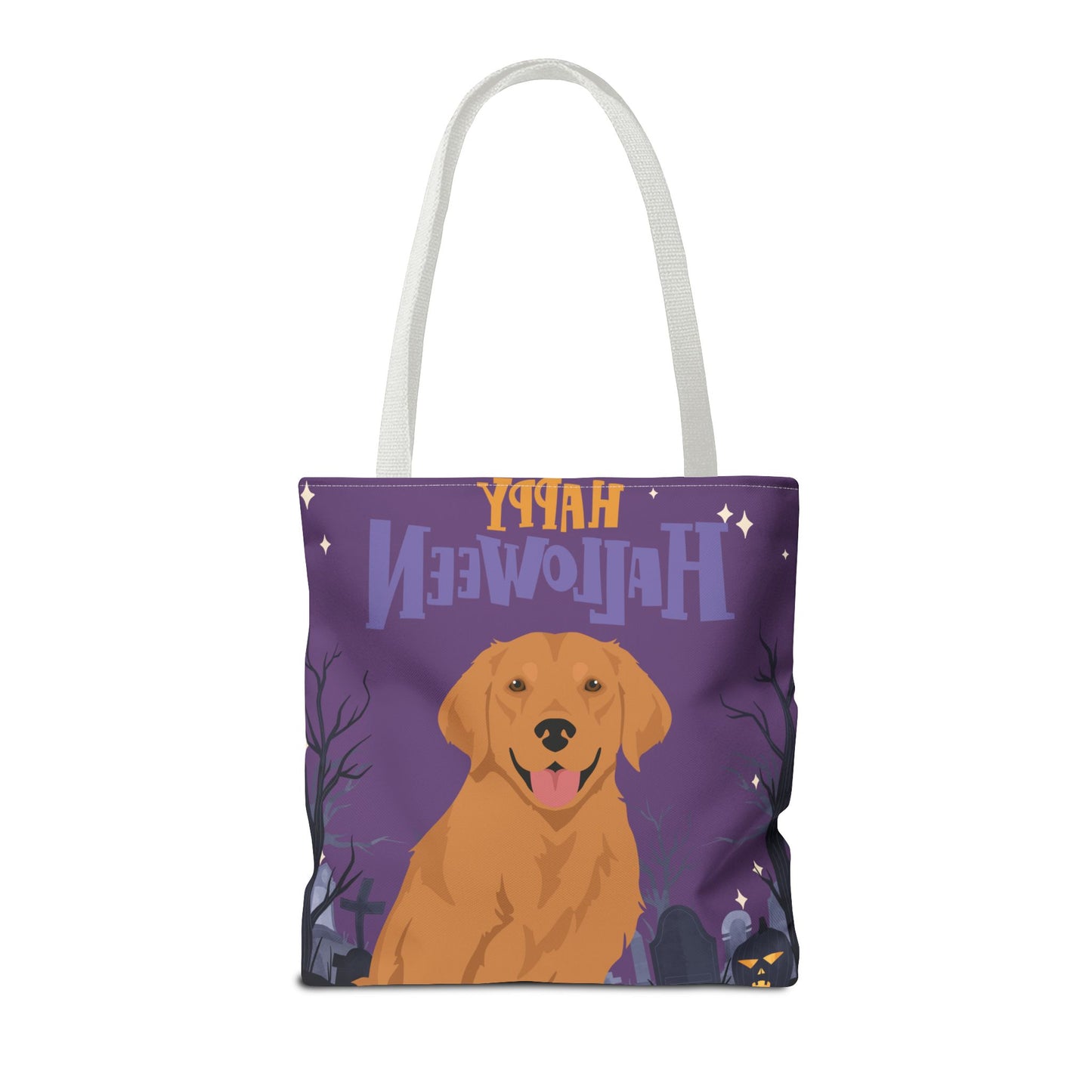 Golden Retriever Dog Happy Halloween Tote Bag 16x16