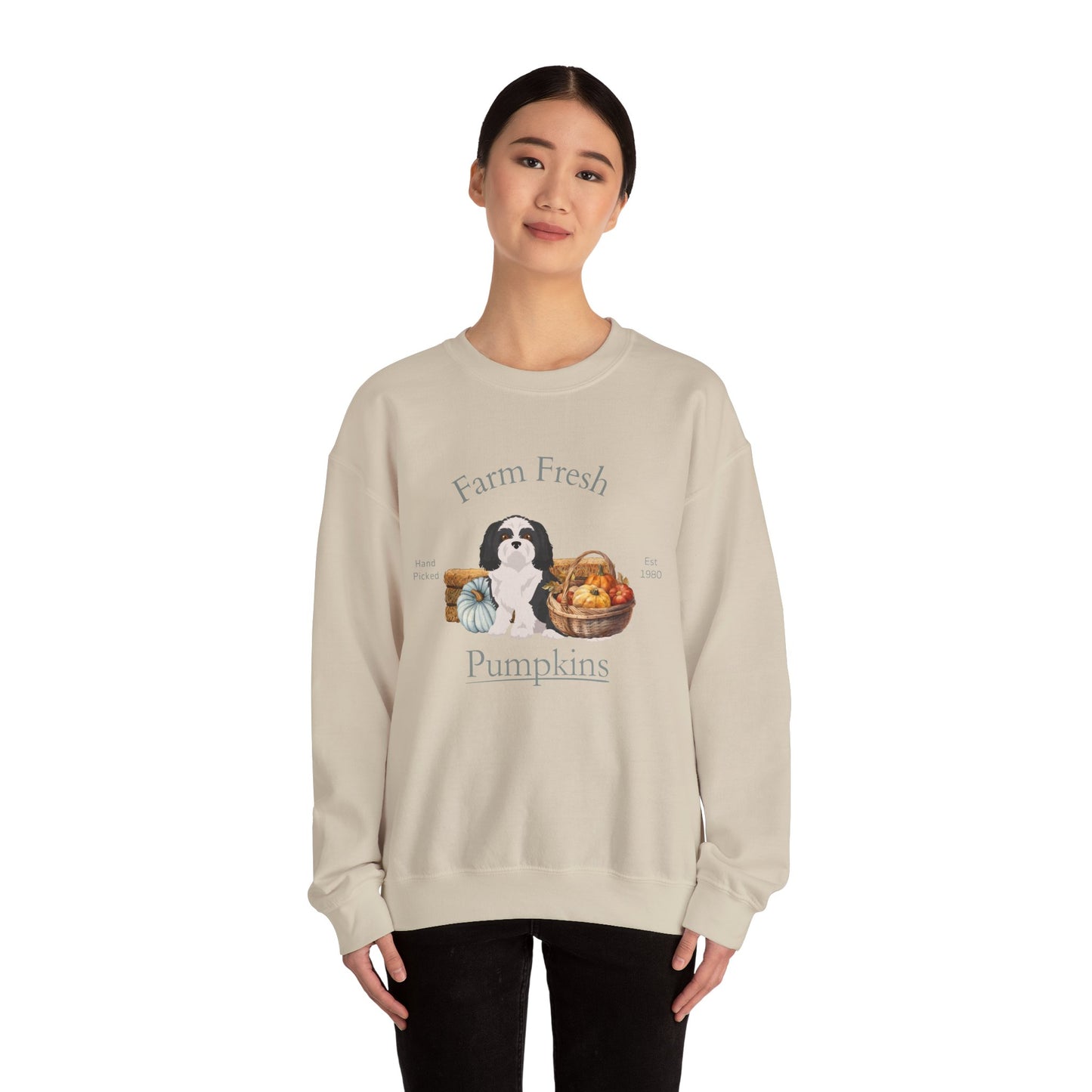 Shih Tzu Dog Fall Farm Fresh Unisex Heavy Blend Crewneck Sweatshirt