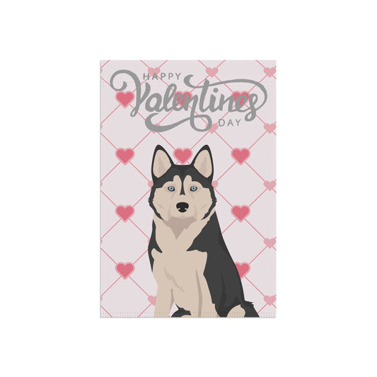 Alaskan Husky Dog Valentines Day Garden Flag