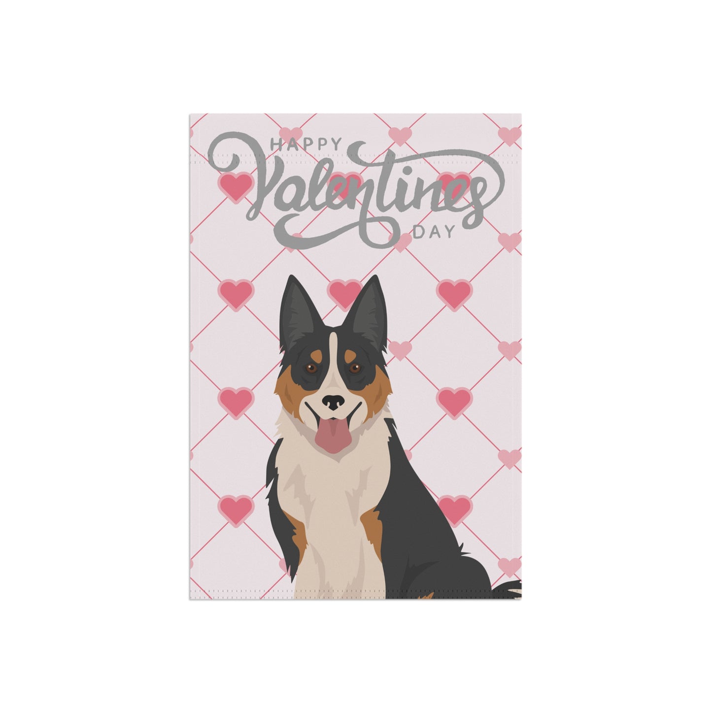 Welsh Sheepdog Dog Valentines Day Garden Flag