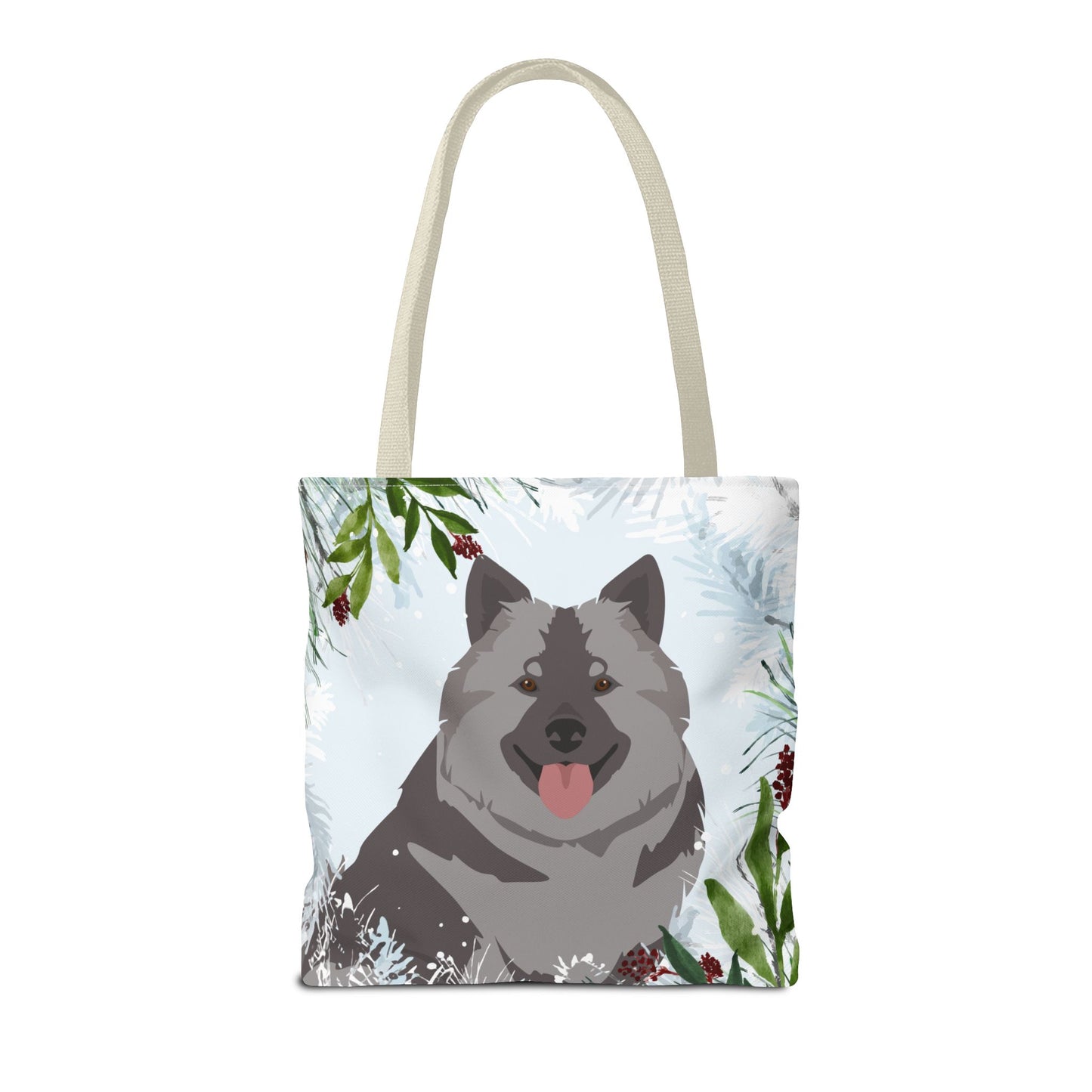 Keeshond Dog Christmas Holiday Tote Bag 16x16