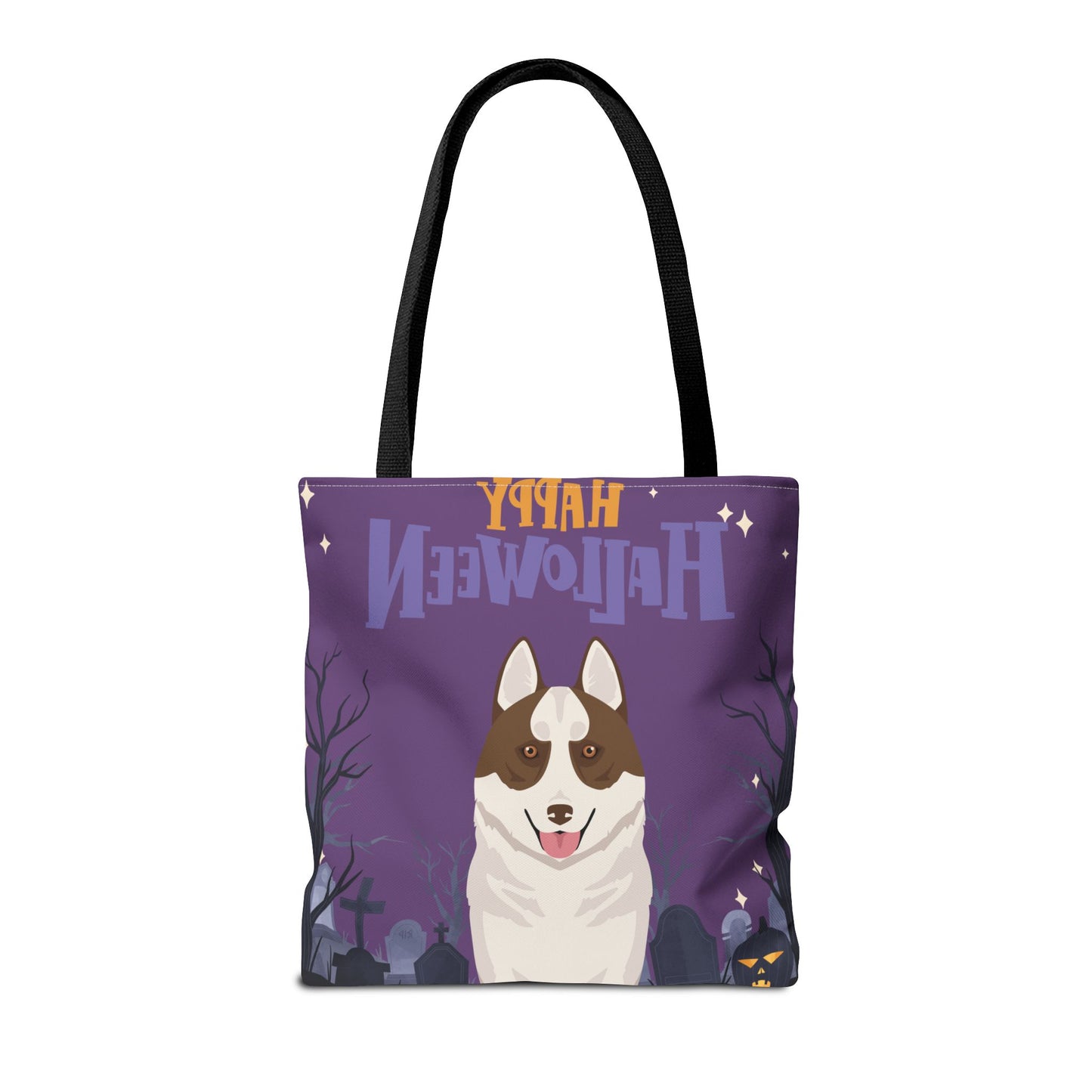 Siberian Husky Dog Happy Halloween Tote Bag 16x16