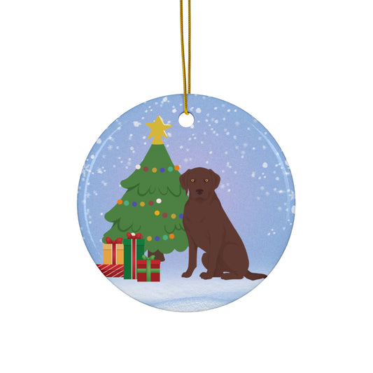 Labrador Retriever Dog Christmas Ceramic Ornament