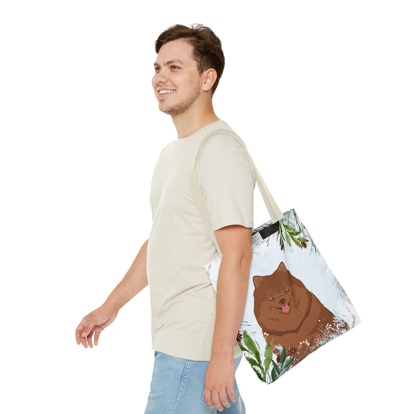 Pomeranian Dog Christmas Holiday Tote Bag 16x16