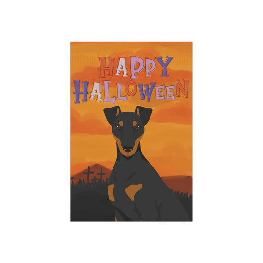 Manchester Terrier Dog Halloween Garden Flag
