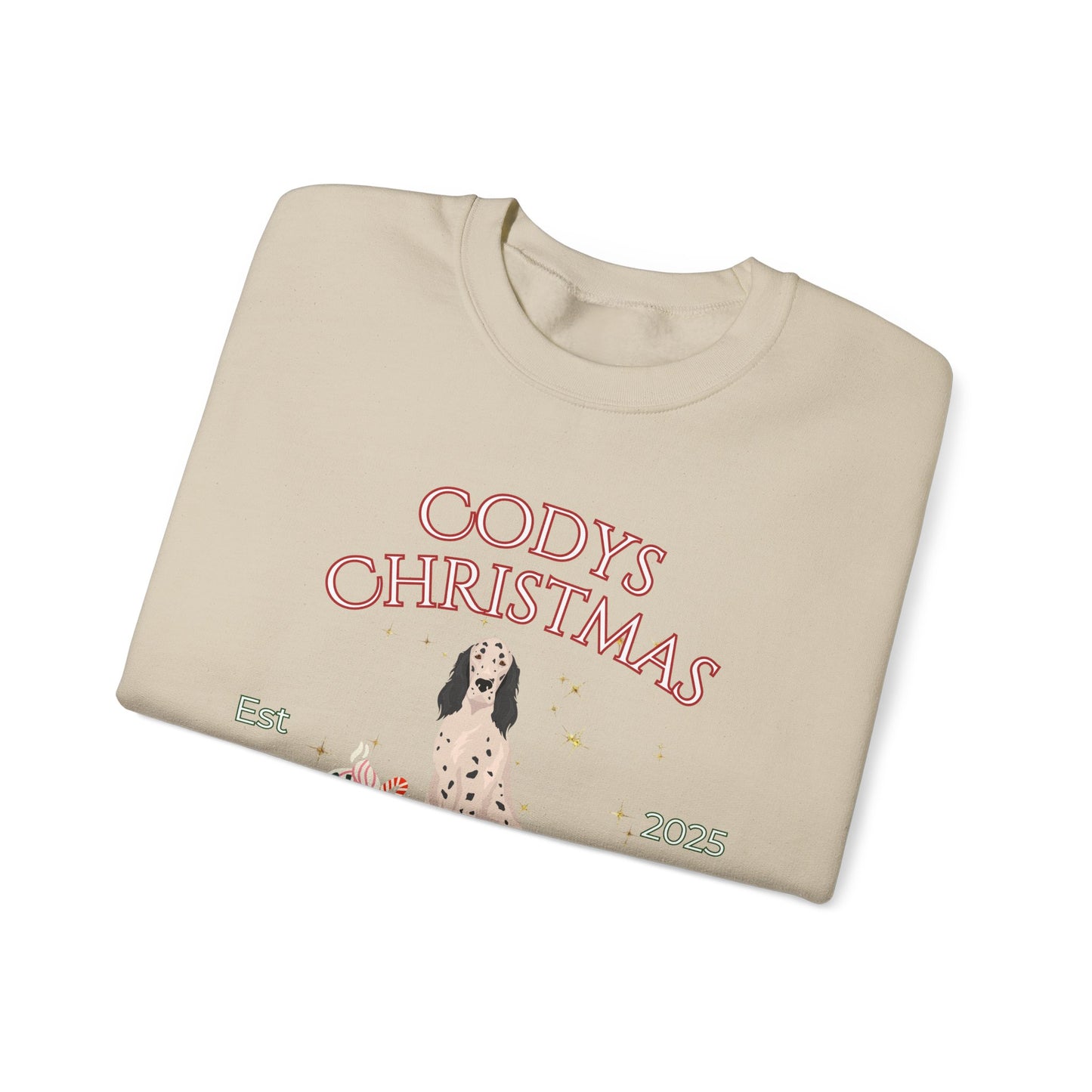 English Setter Dog Christmas Social Club Unisex Heavy Blend Crewneck Sweatshirt Custom Name