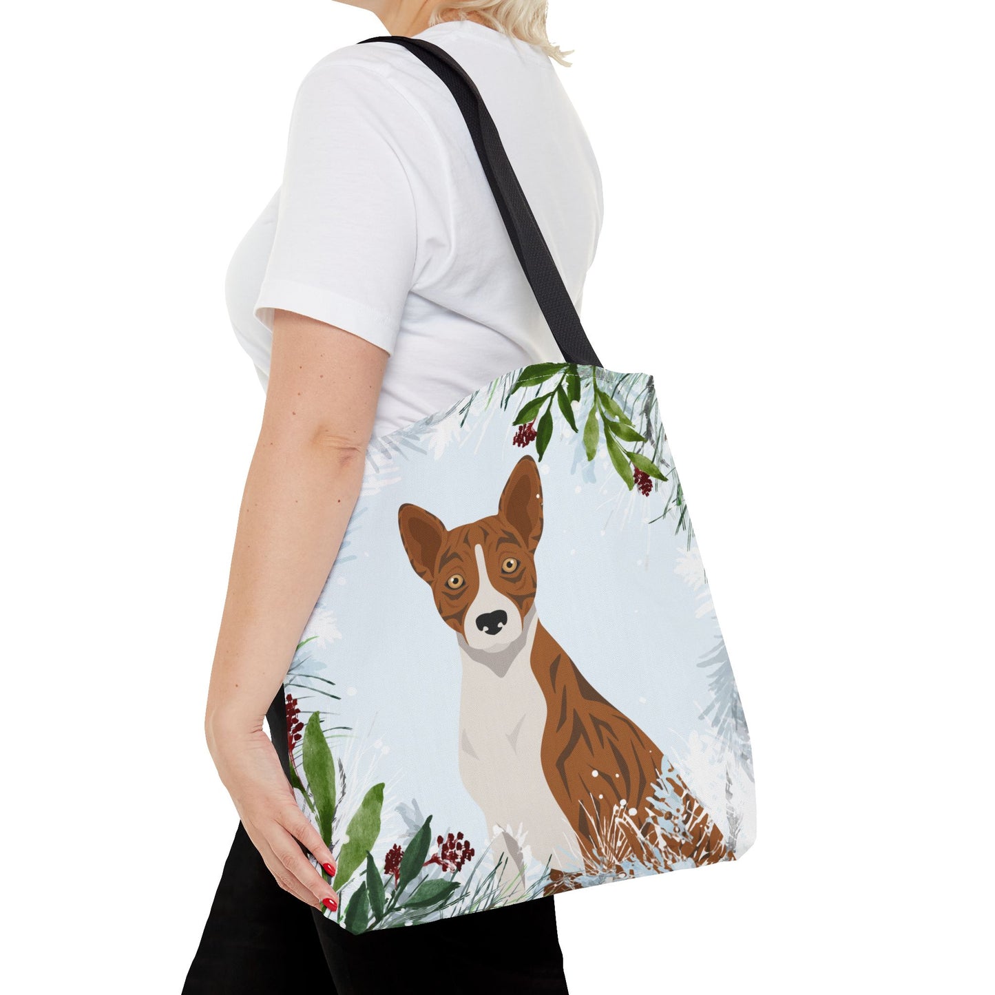Basenji Dog Christmas Holiday Tote Bag 16x16