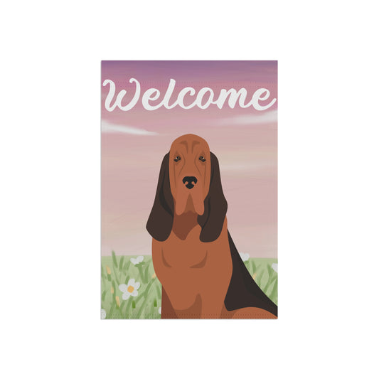 Bloodhound Dog Welcome Garden Flag