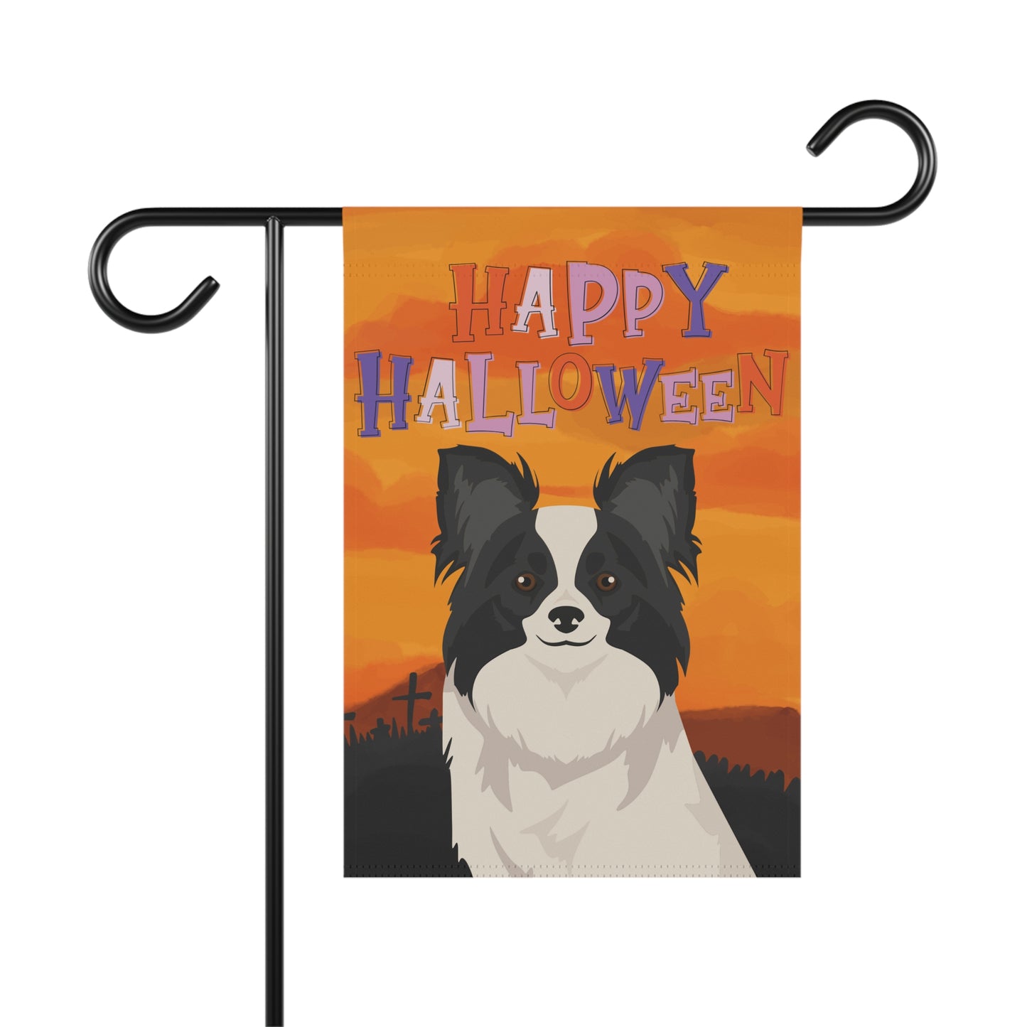 Papillon Dog Halloween Garden Flag