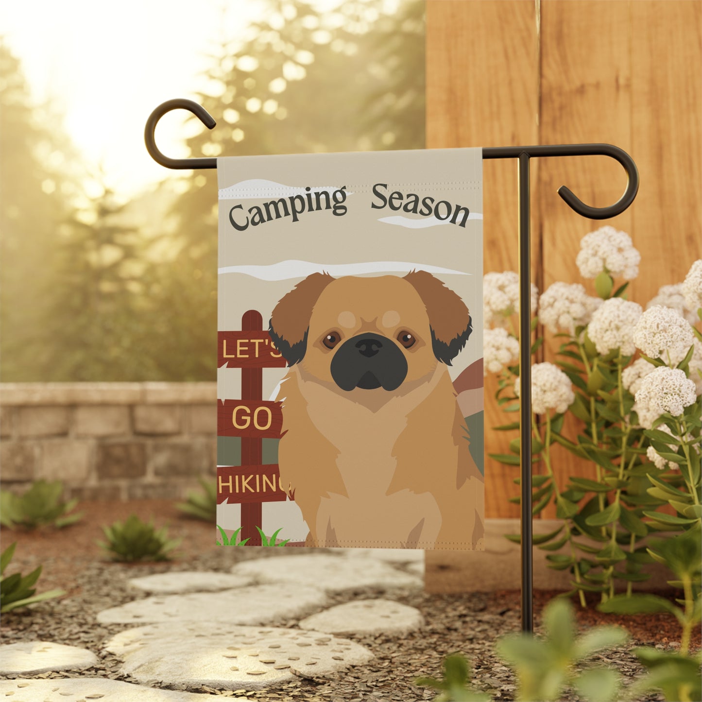 Tibetan Spaniel Dog Camping Garden Flag