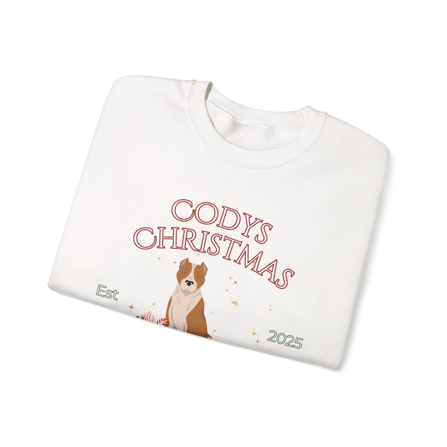 American Staffordshire Terrier Dog Christmas Social Club Unisex Heavy Blend Crewneck Sweatshirt Custom Name