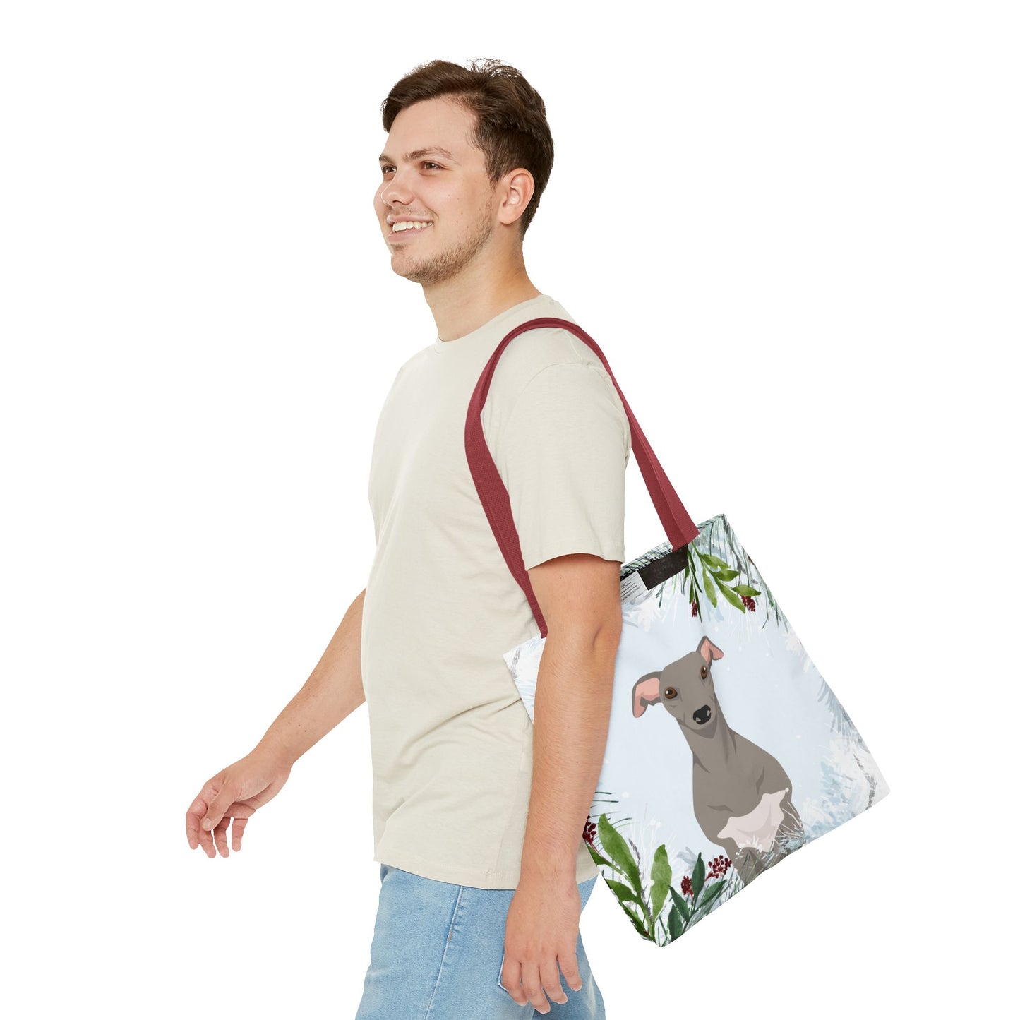 Whippet Dog Christmas Holiday Tote Bag 16x16