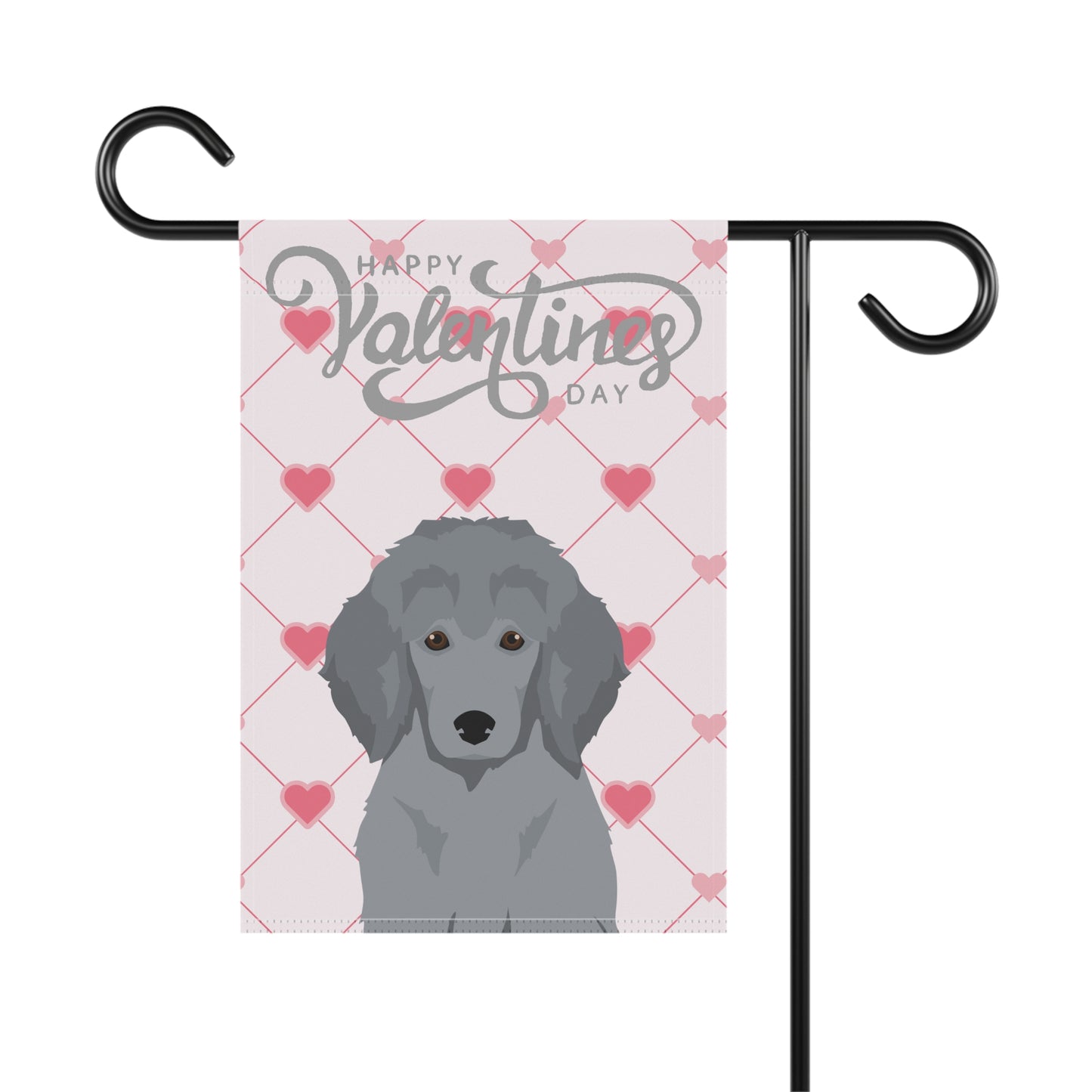 Poodle Dog Valentines Day Garden Flag