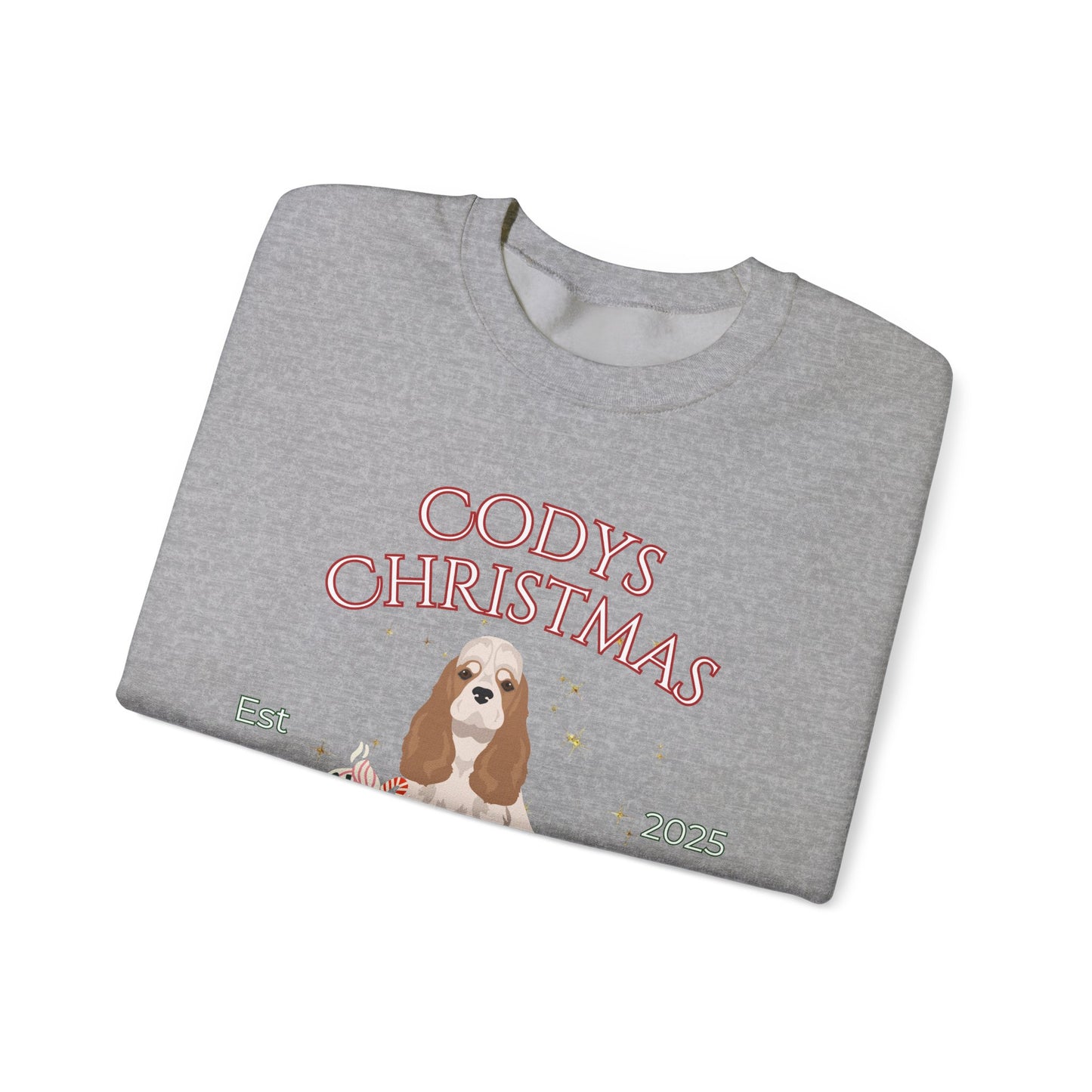 American Cocker Spaniel Dog Christmas Social Club Unisex Heavy Blend Crewneck Sweatshirt Custom Name