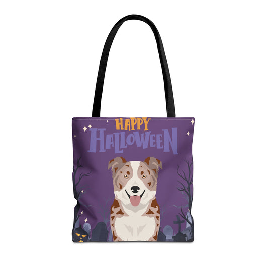 Border Collie Dog Happy Halloween Tote Bag 16x16