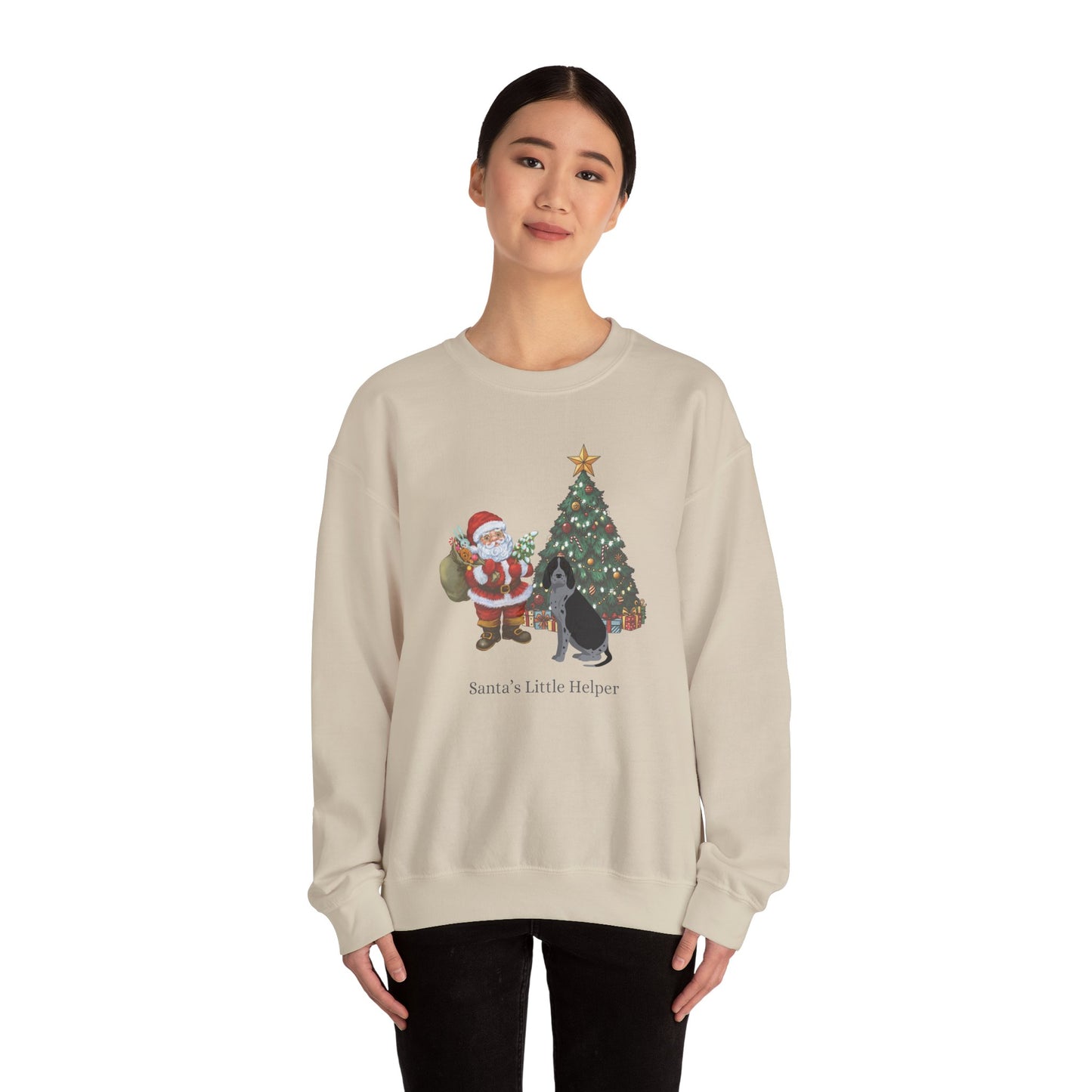 American English Coonhound Dog Santa's Little Helper Unisex Heavy Blend Crewneck Sweatshirt
