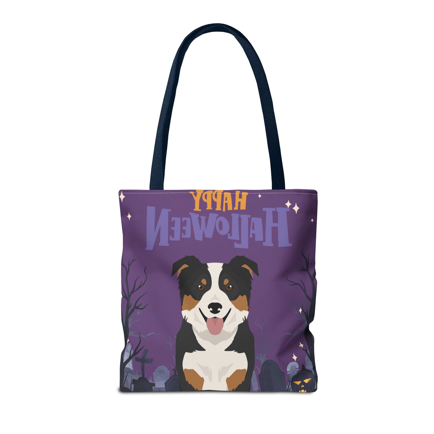 Border Collie Dog Happy Halloween Tote Bag 16x16