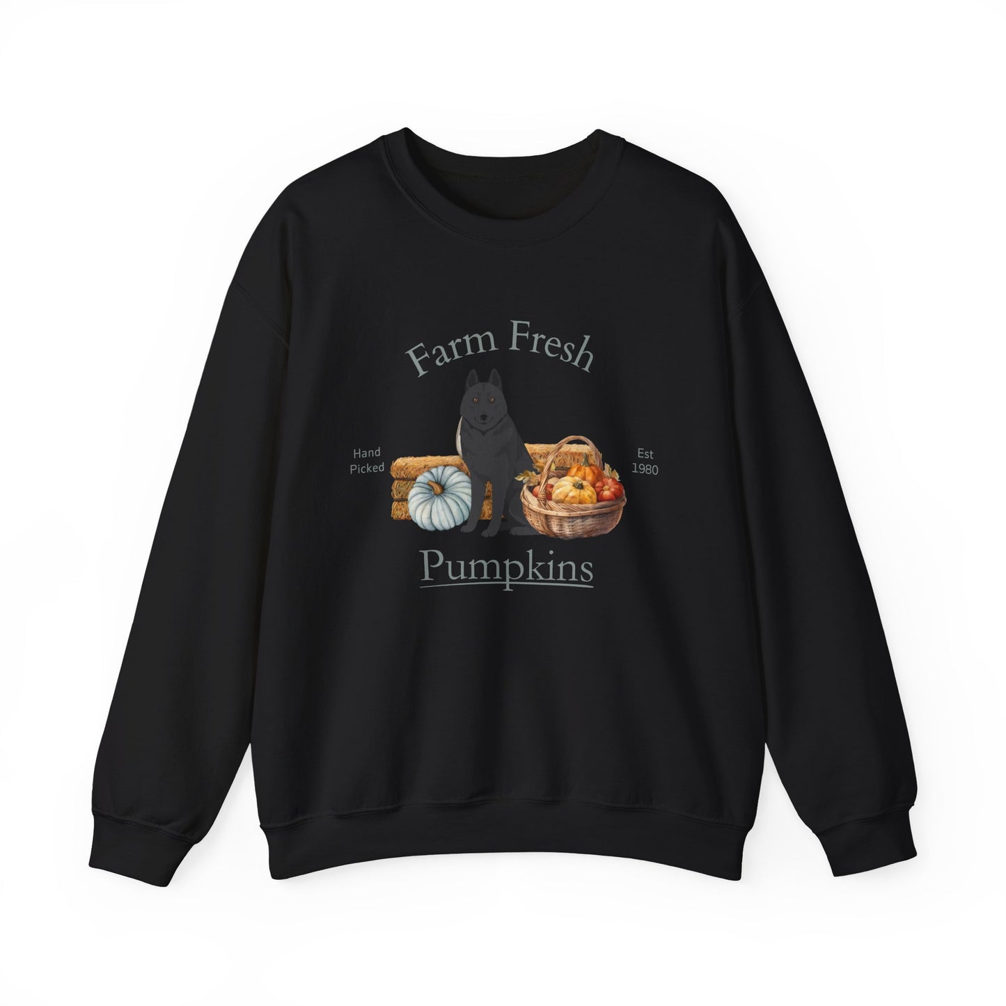 Siberian Husky Dog Fall Farm Fresh Unisex Heavy Blend Crewneck Sweatshirt