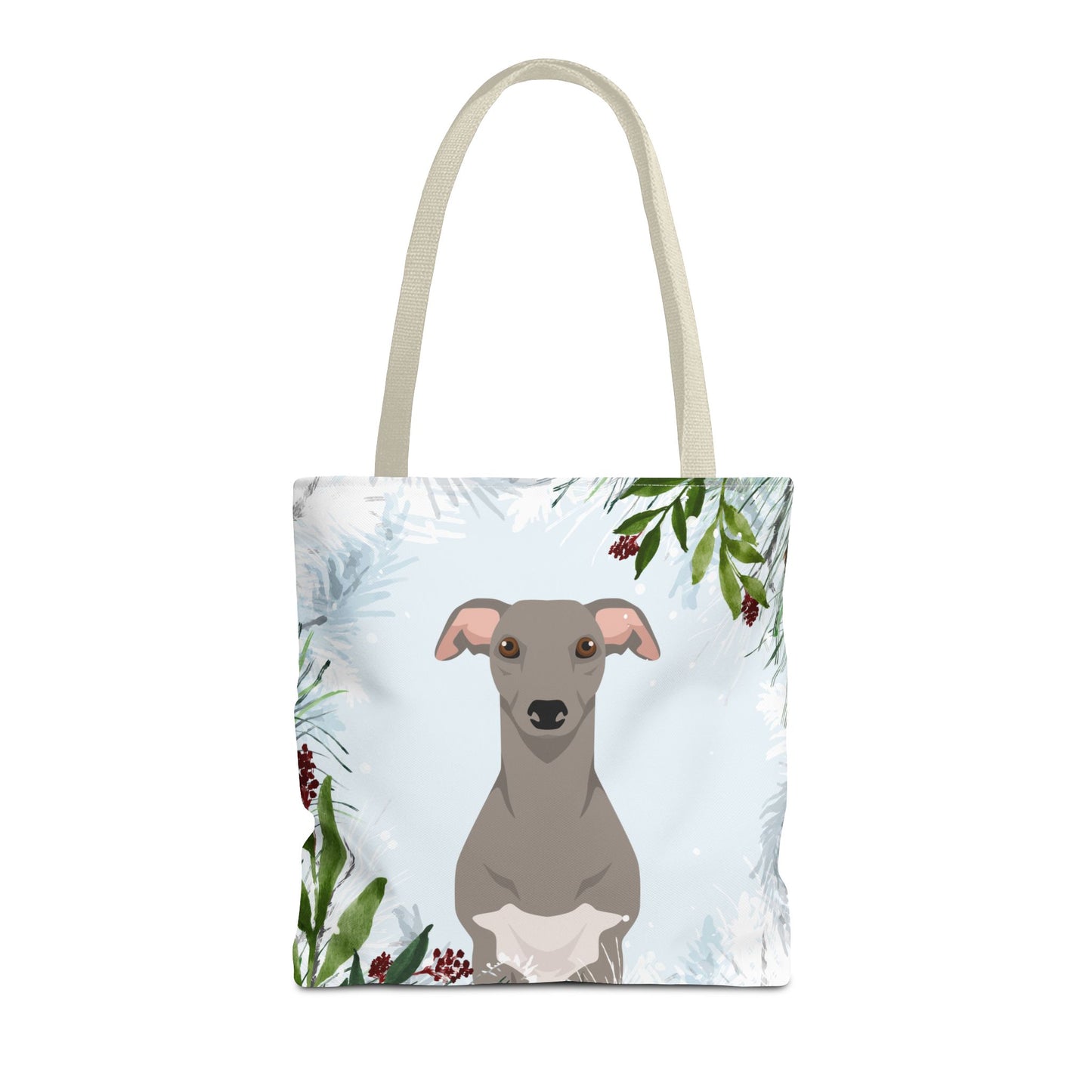 Whippet Dog Christmas Holiday Tote Bag 16x16