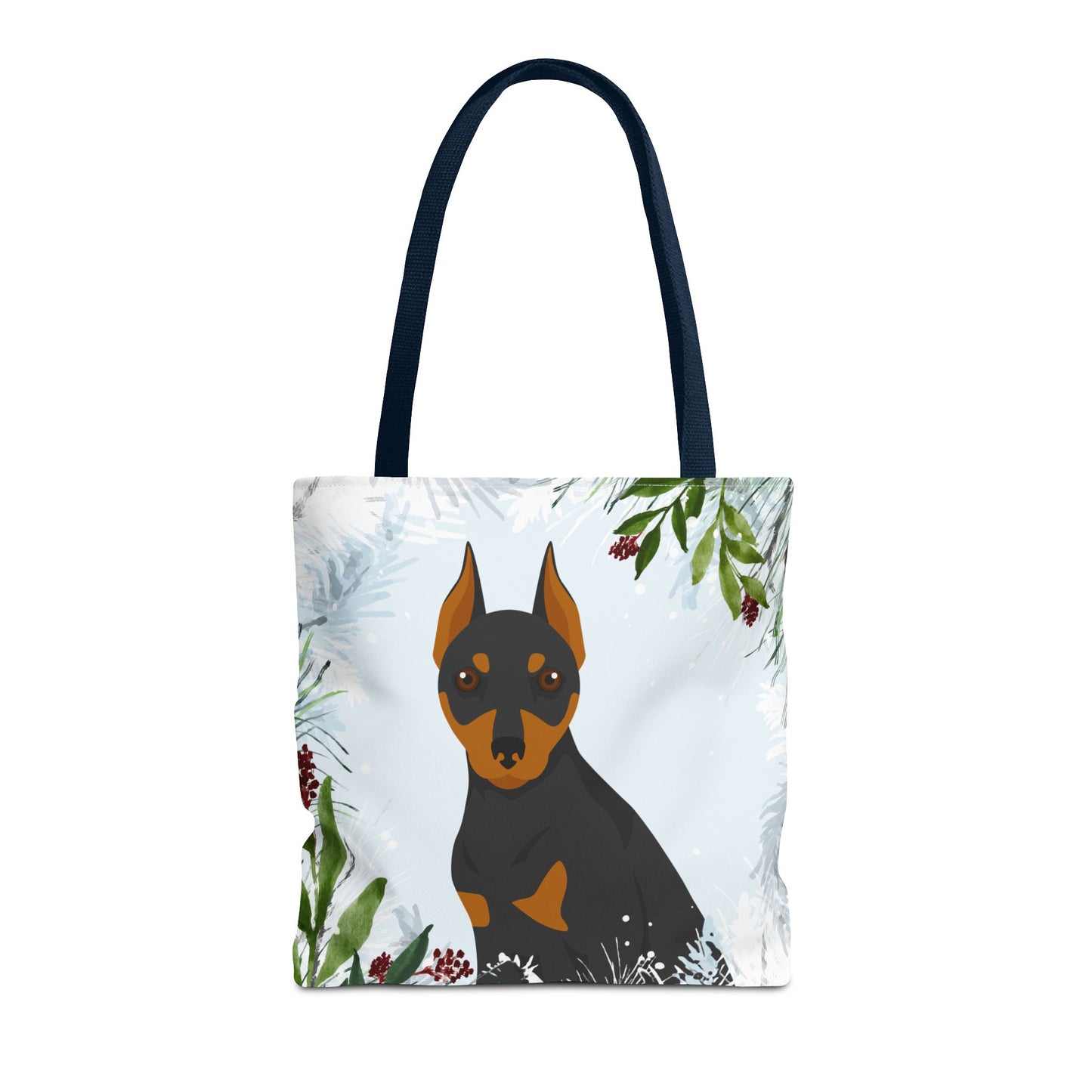 Miniature Pinscher Dog Christmas Holiday Tote Bag 16x16