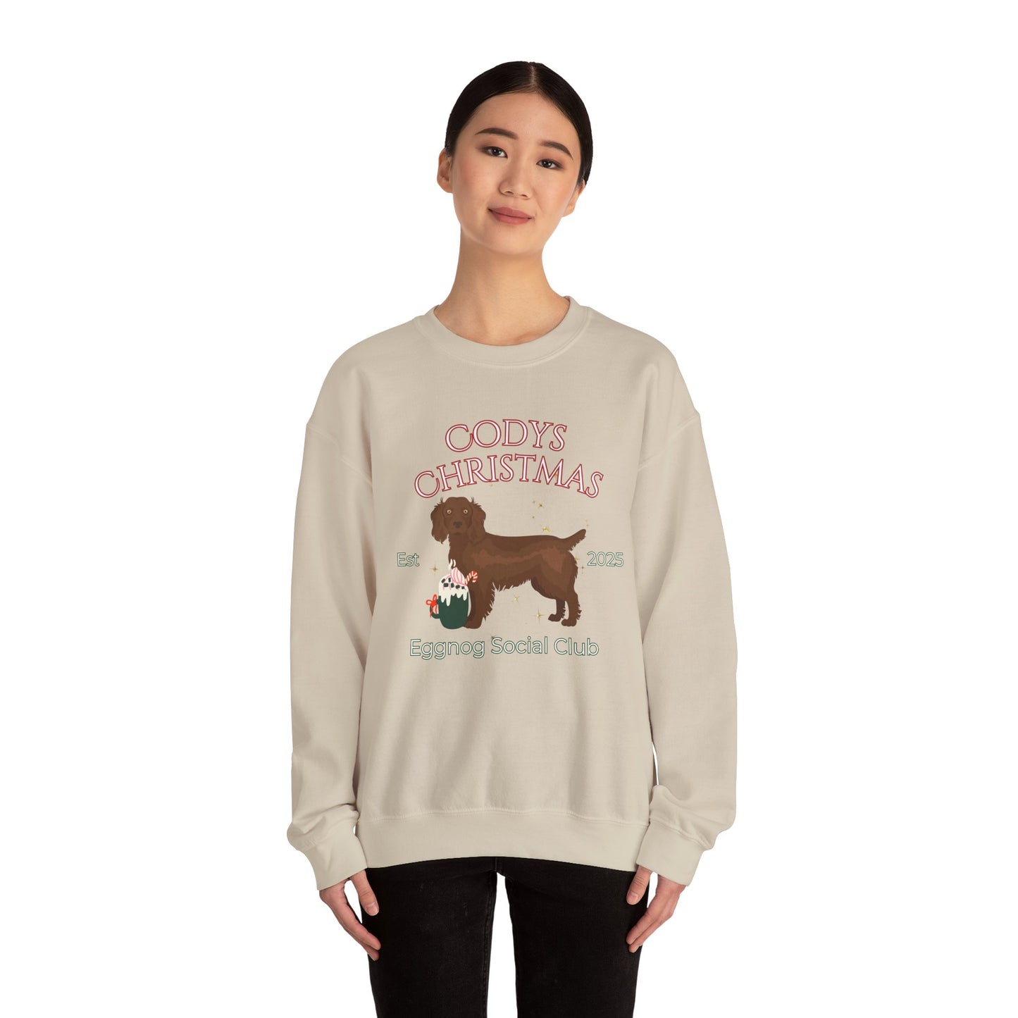 Boykin Spaniel Dog Christmas Social Club Unisex Heavy Blend Crewneck Sweatshirt Custom Name