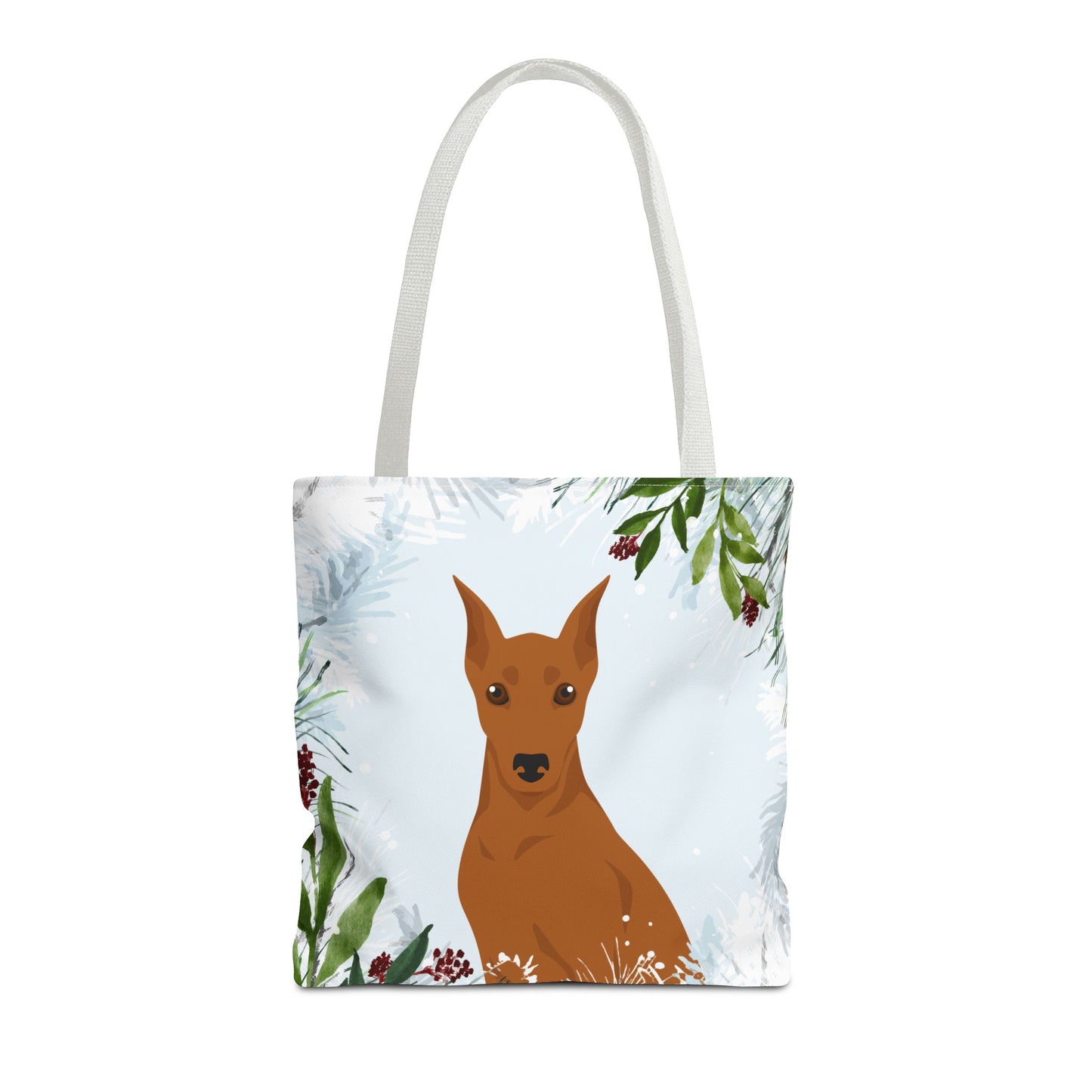 German Pinscher Dog Christmas Holiday Tote Bag 16x16