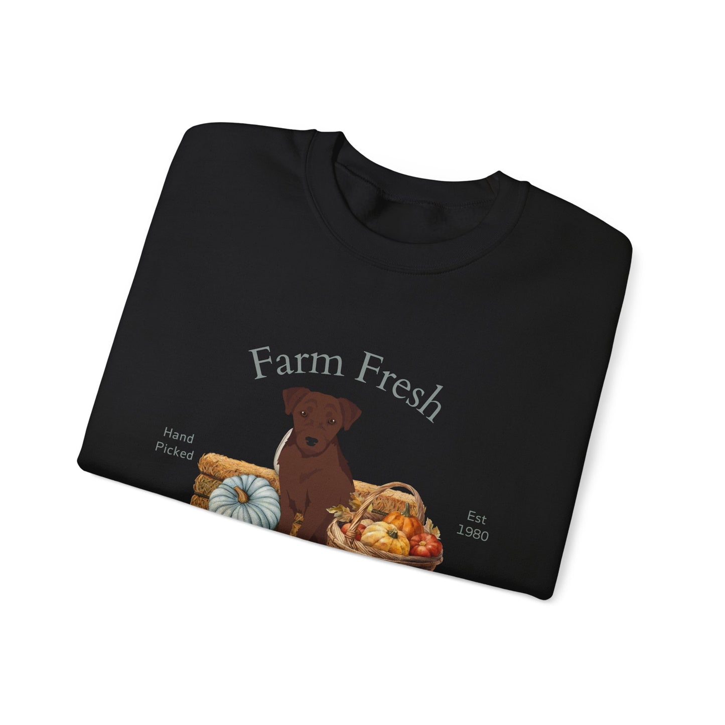 Patterdale Terrier Dog Fall Farm Fresh Unisex Heavy Blend Crewneck Sweatshirt