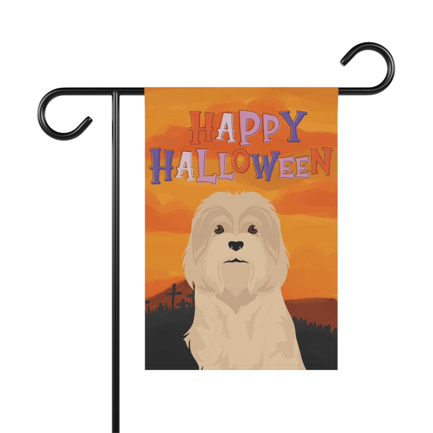 Lowchen Dog Halloween Garden Flag