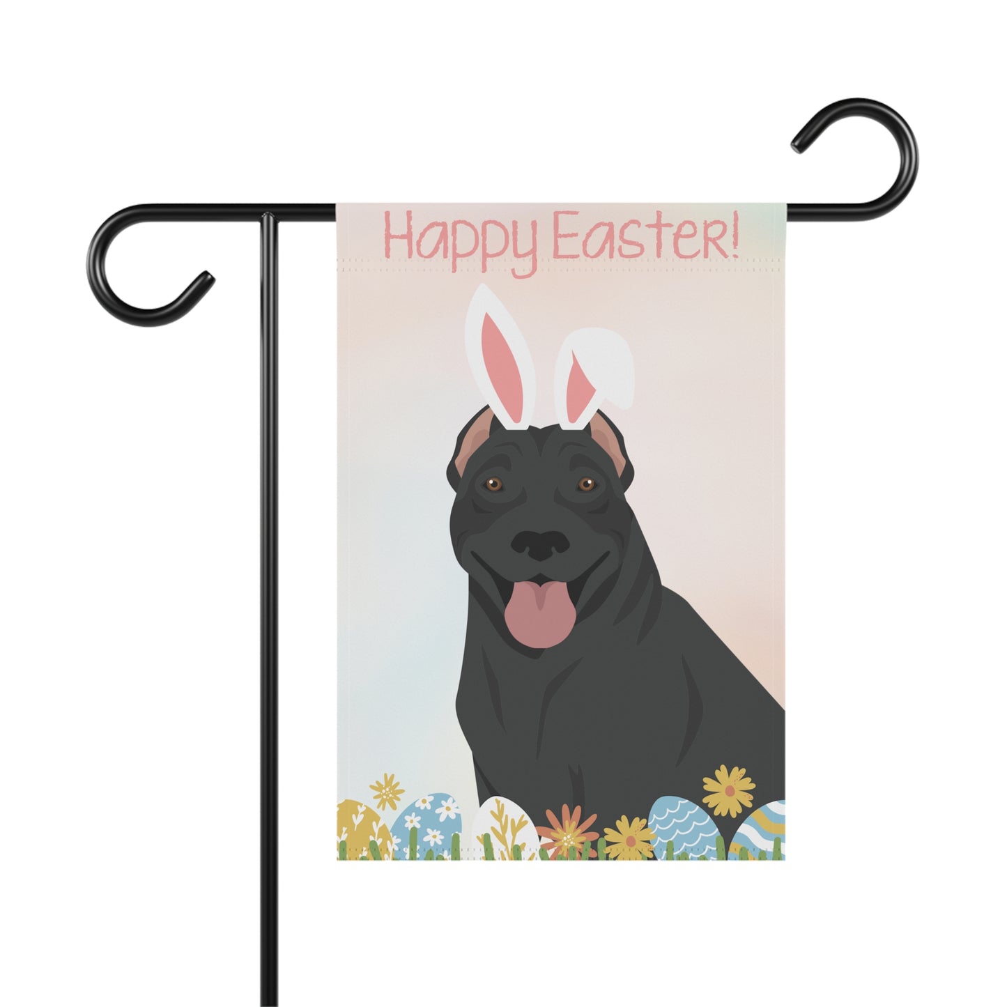 American Pitbull Terrier Dog Happy Easter Garden Flag