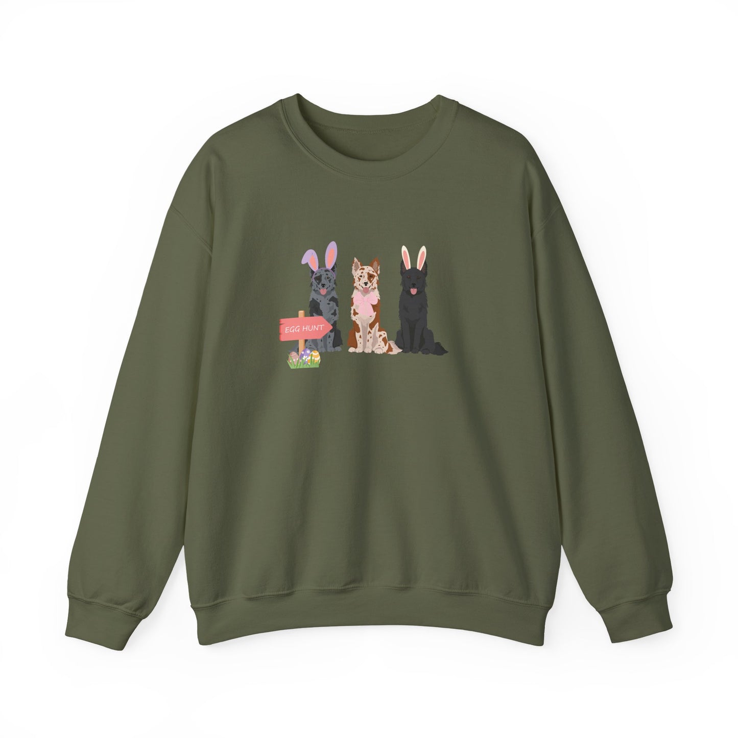 Mudi Dog Easter Unisex Heavy Blend Crewneck Sweatshirt, easter, Cute Dog Mom Gift