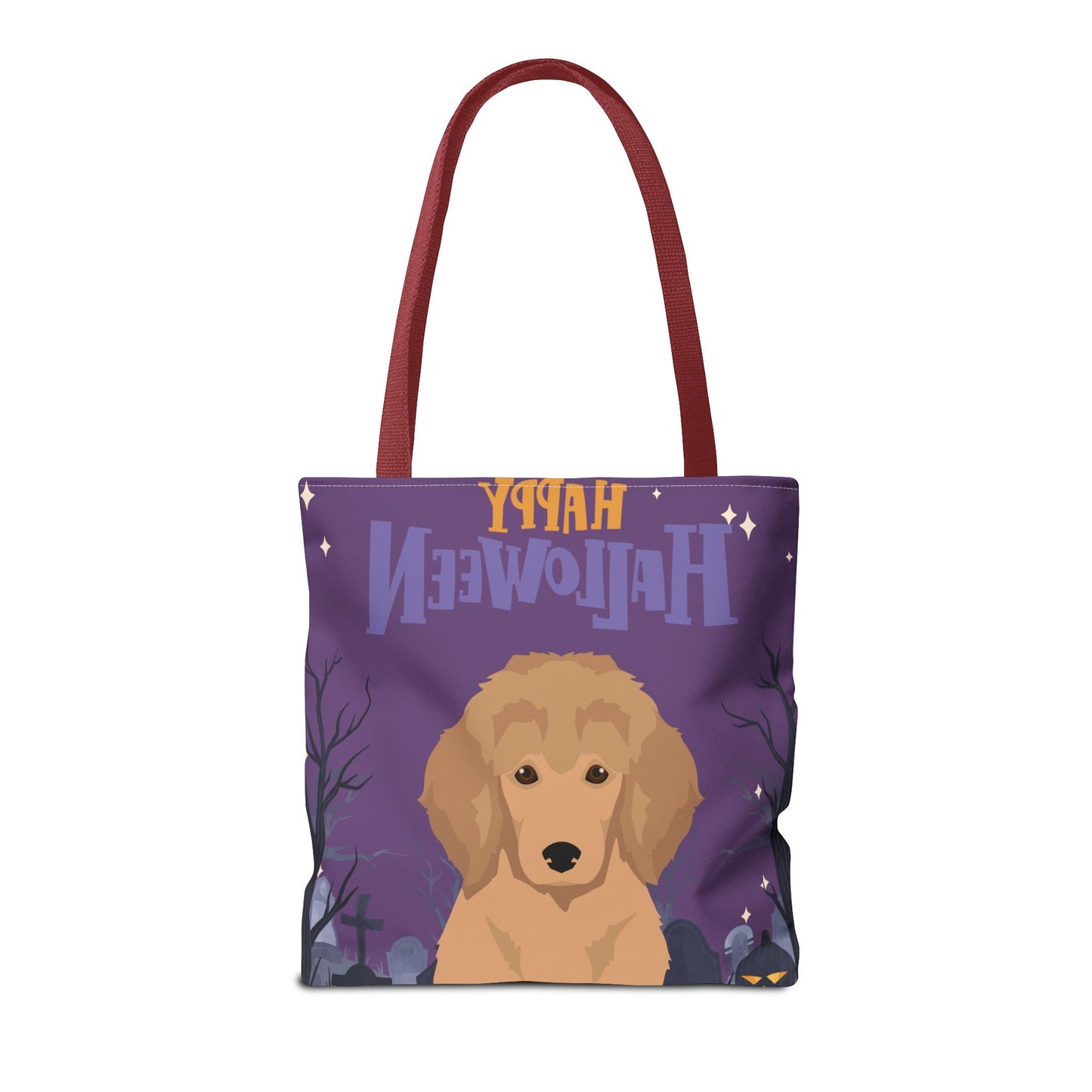 Poodle Dog Happy Halloween Tote Bag 16x16
