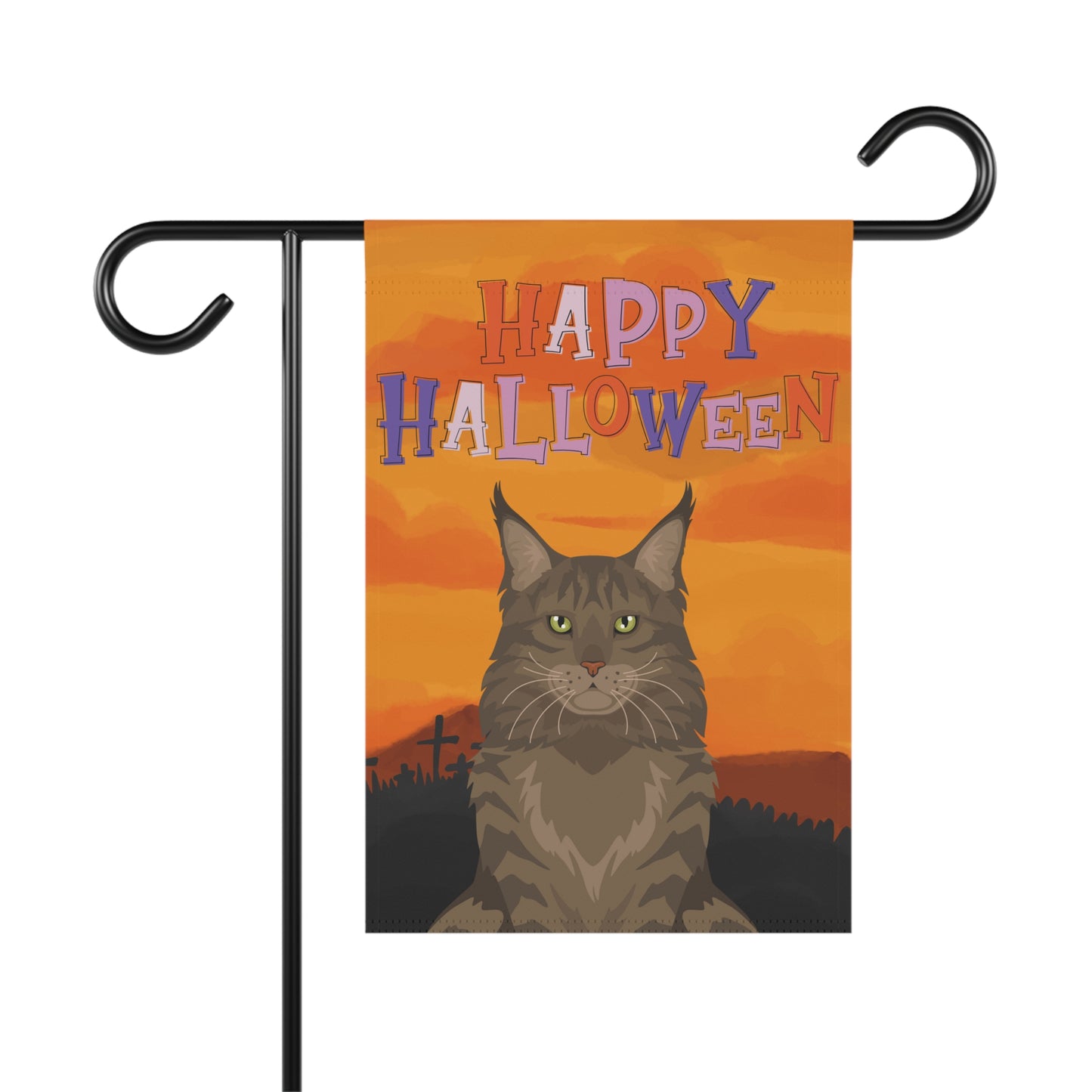 Mainecoon Cat Halloween Garden Flag