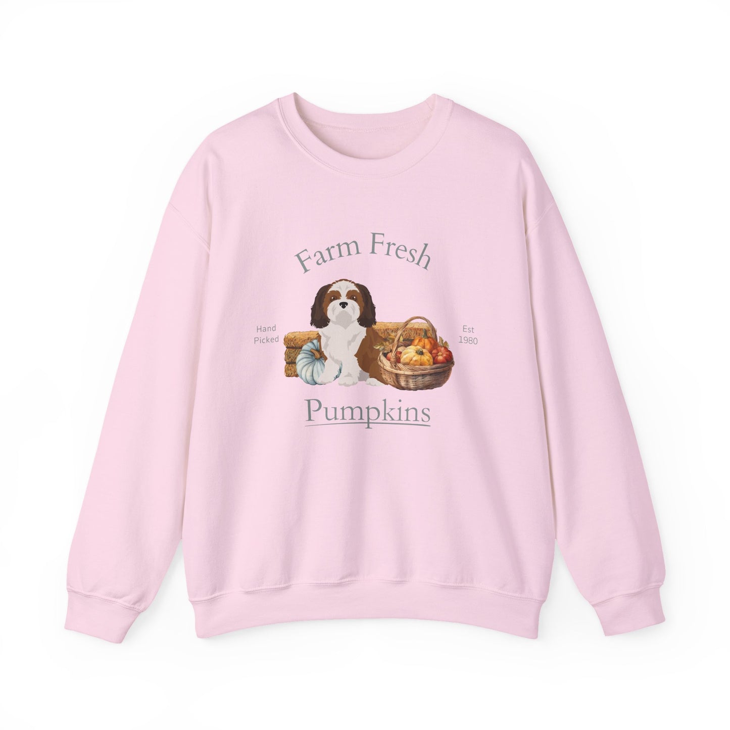 Shih Tzu Dog Fall Farm Fresh Unisex Heavy Blend Crewneck Sweatshirt
