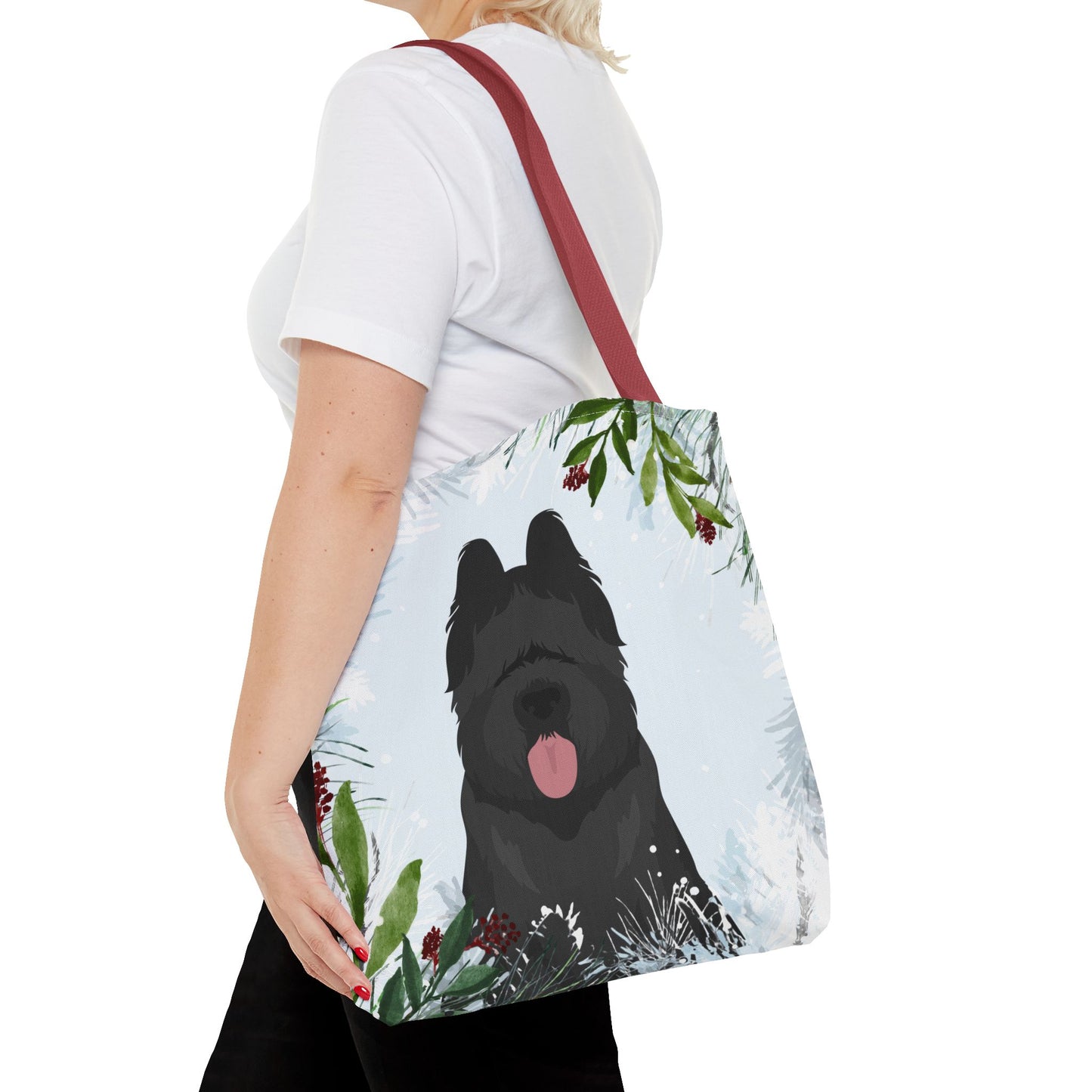 Briard Dog Christmas Holiday Tote Bag 16x16