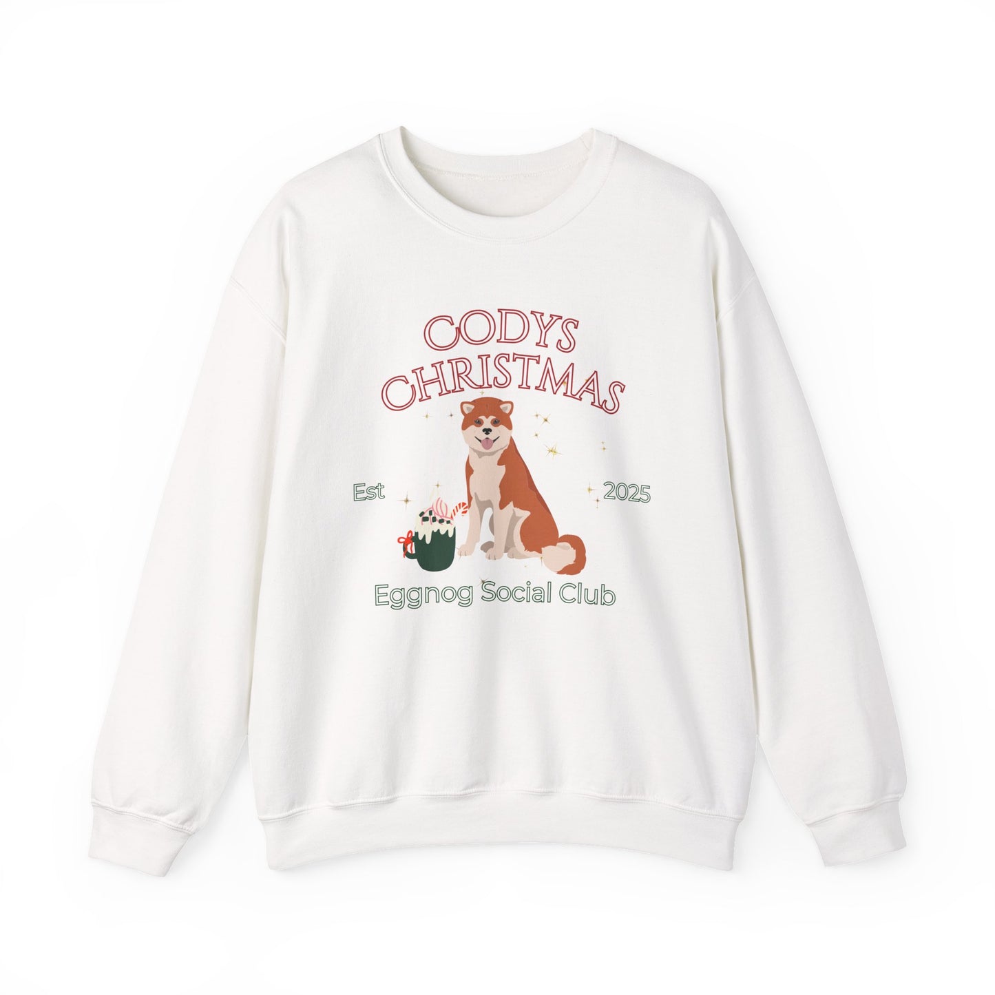 Japanese Akita Dog Christmas Social Club Unisex Heavy Blend Crewneck Sweatshirt Custom Name