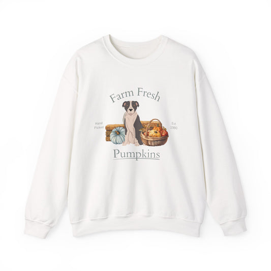 American Staffordshire Terrier Dog Fall Farm Fresh Unisex Heavy Blend Crewneck Sweatshirt