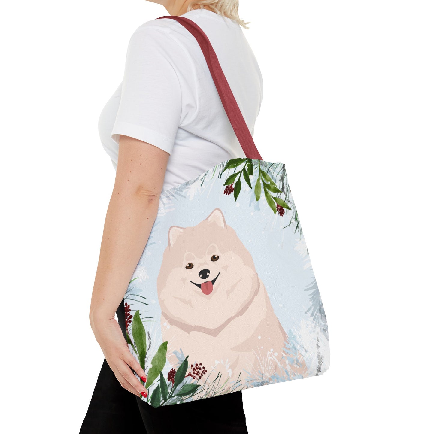 Pomeranian Dog Christmas Holiday Tote Bag 16x16