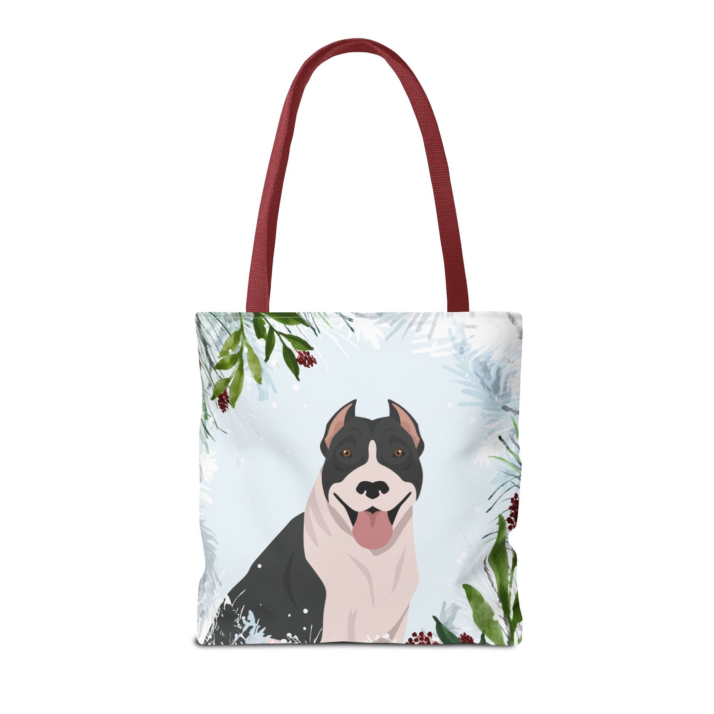 Pit Bull Dog Christmas Holiday Tote Bag 16x16