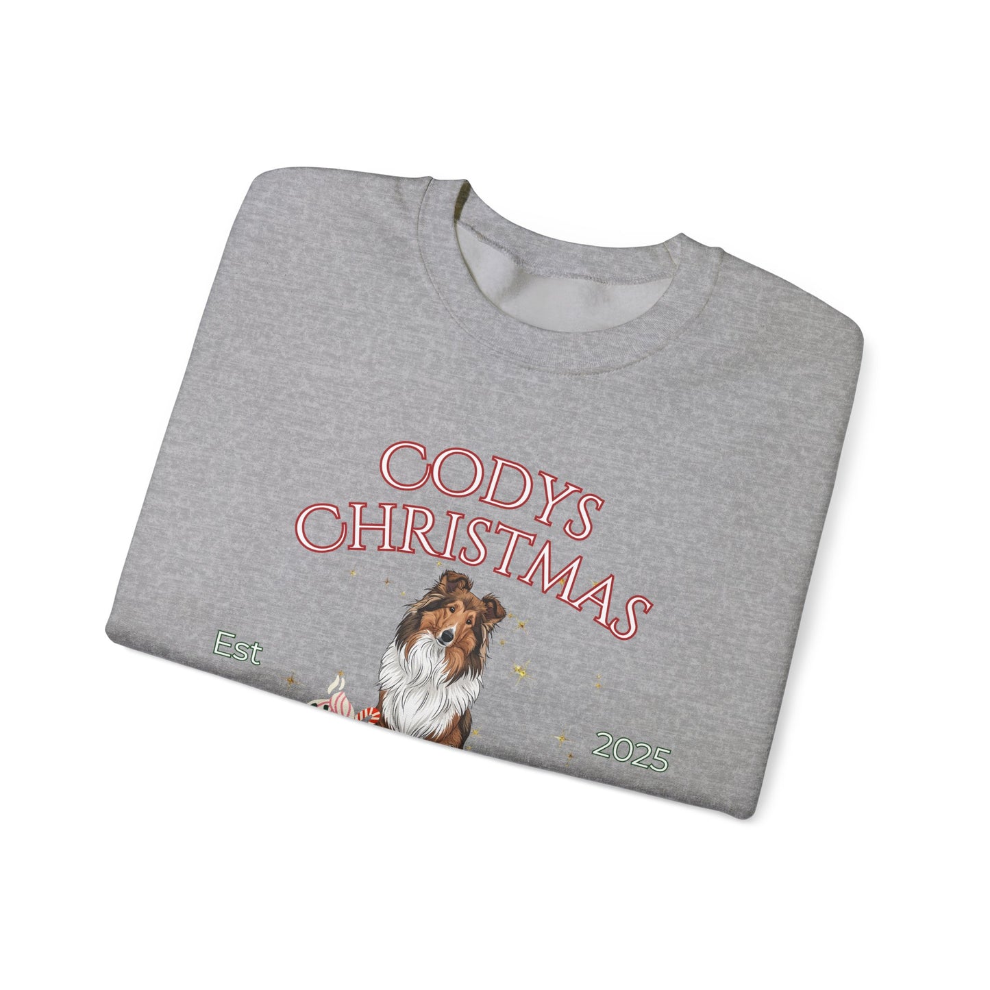 Collie Dog Christmas Social Club Unisex Heavy Blend Crewneck Sweatshirt Custom Name