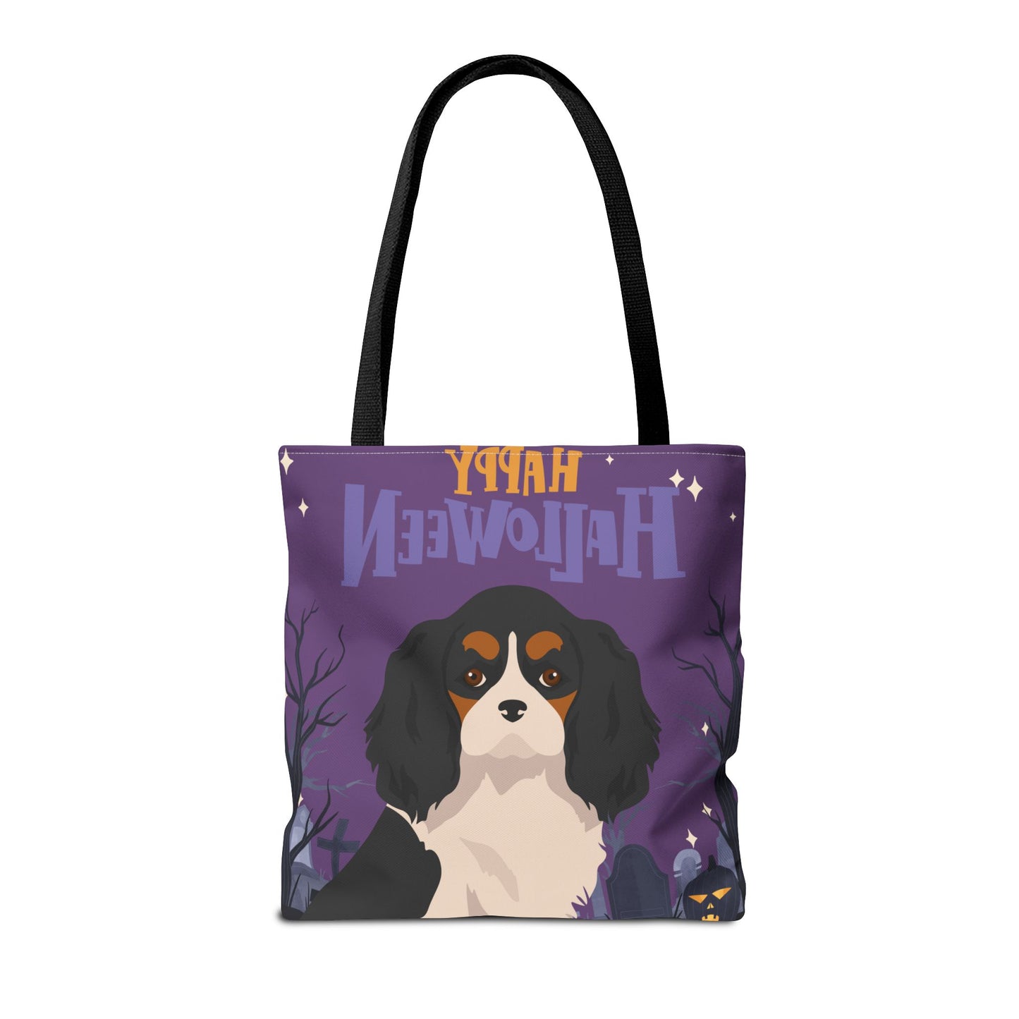 Cavalier King Charlre Spaniel Dog Happy Halloween Tote Bag 16x16
