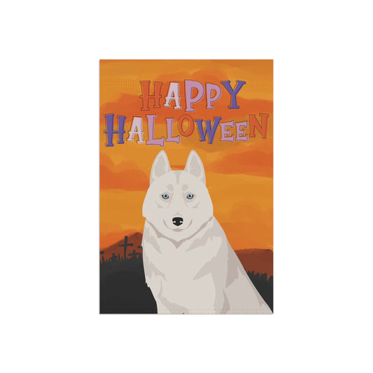 Siberian Husky Dog Halloween Garden Flag