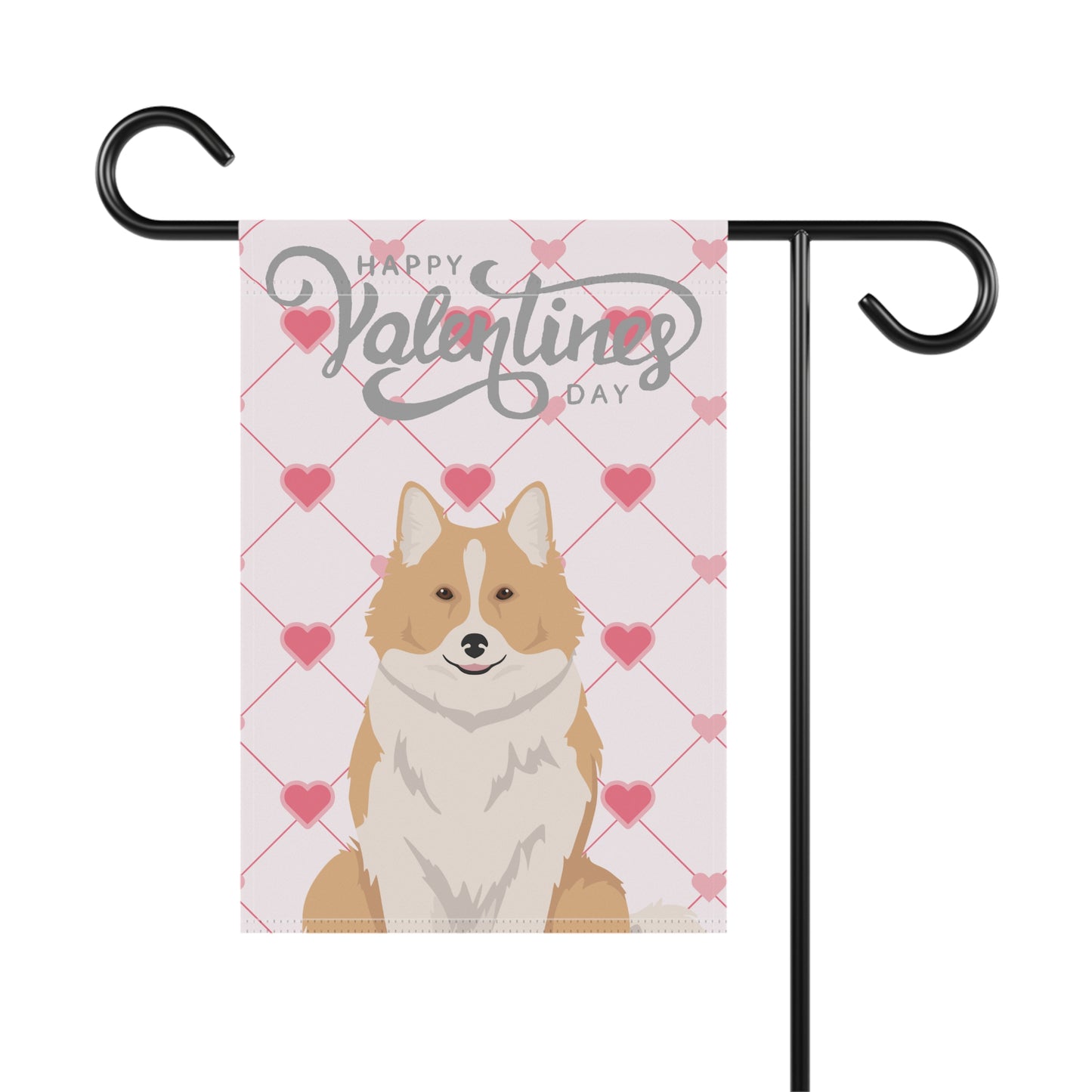 Icelandic Sheepdog Dog Valentines Day Garden Flag