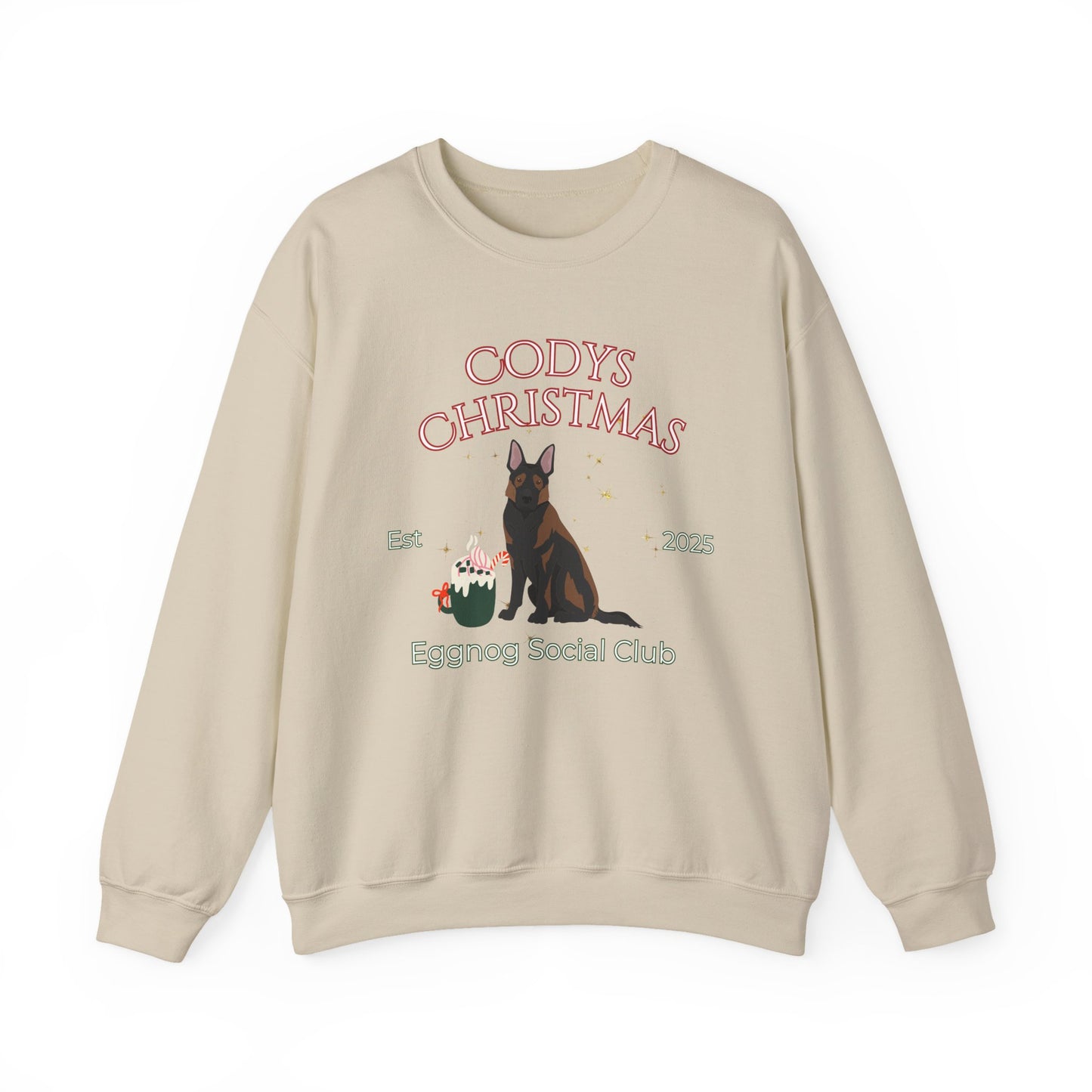 German Shepherd Dog Christmas Social Club Unisex Heavy Blend Crewneck Sweatshirt Custom Name