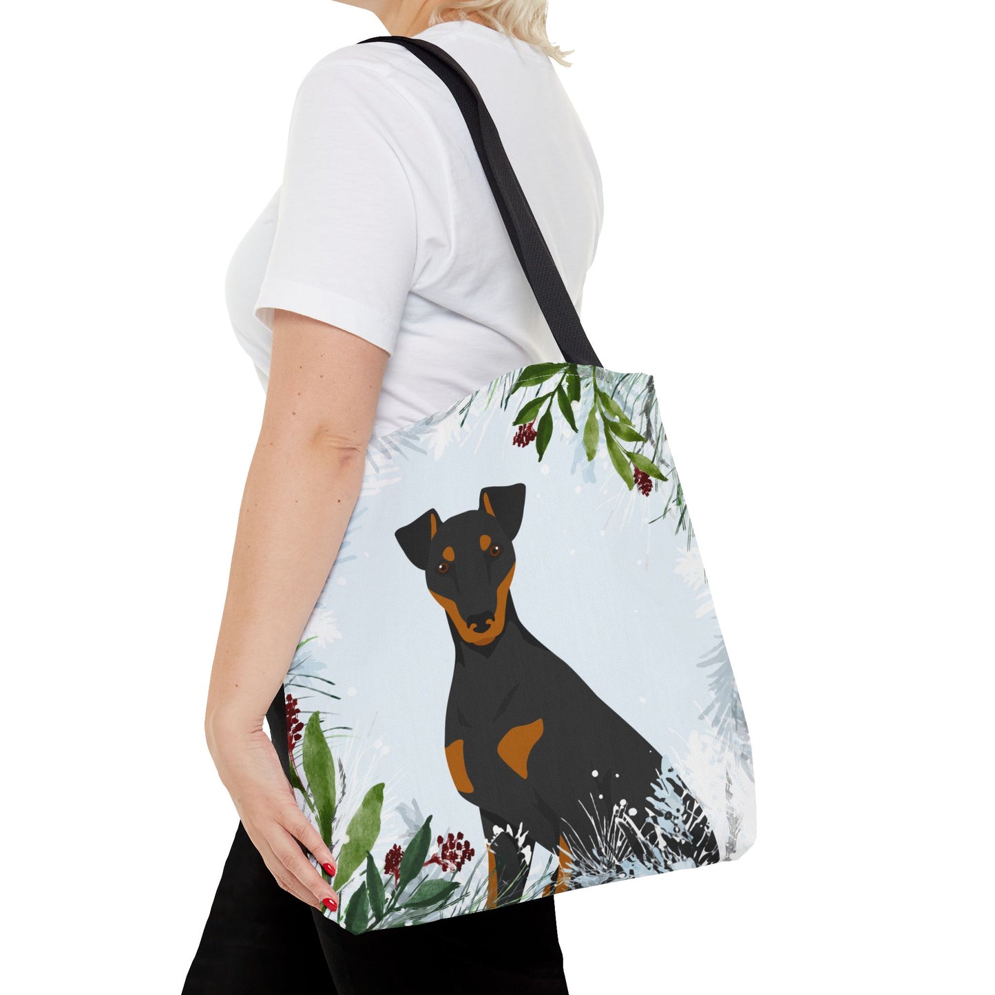 Manchester Terrier Dog Christmas Holiday Tote Bag 16x16